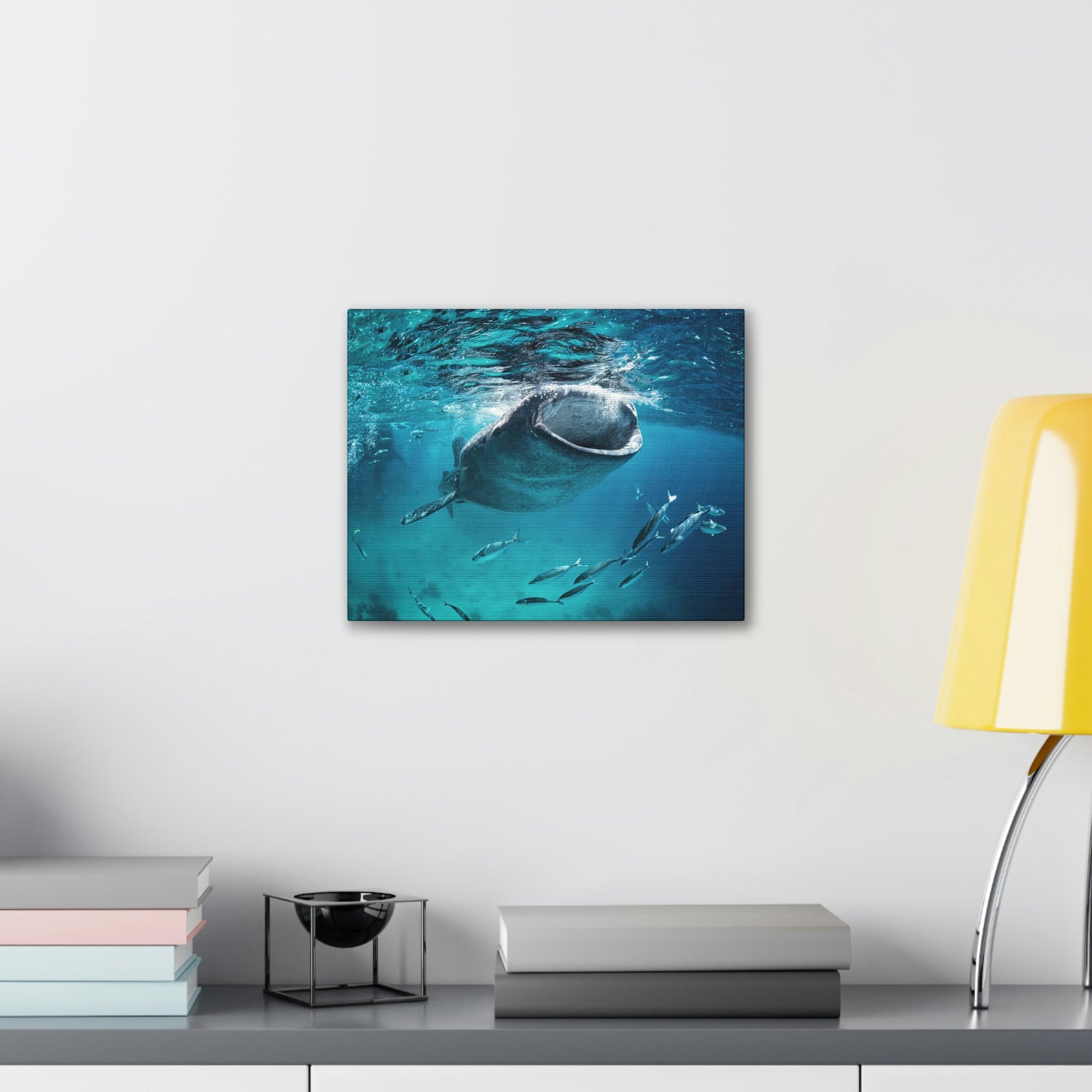 Funny Whale Shark Silly Whale Shark Scene Outside Wall Art Ready to Hang Unframed-Express Your Love Gifts