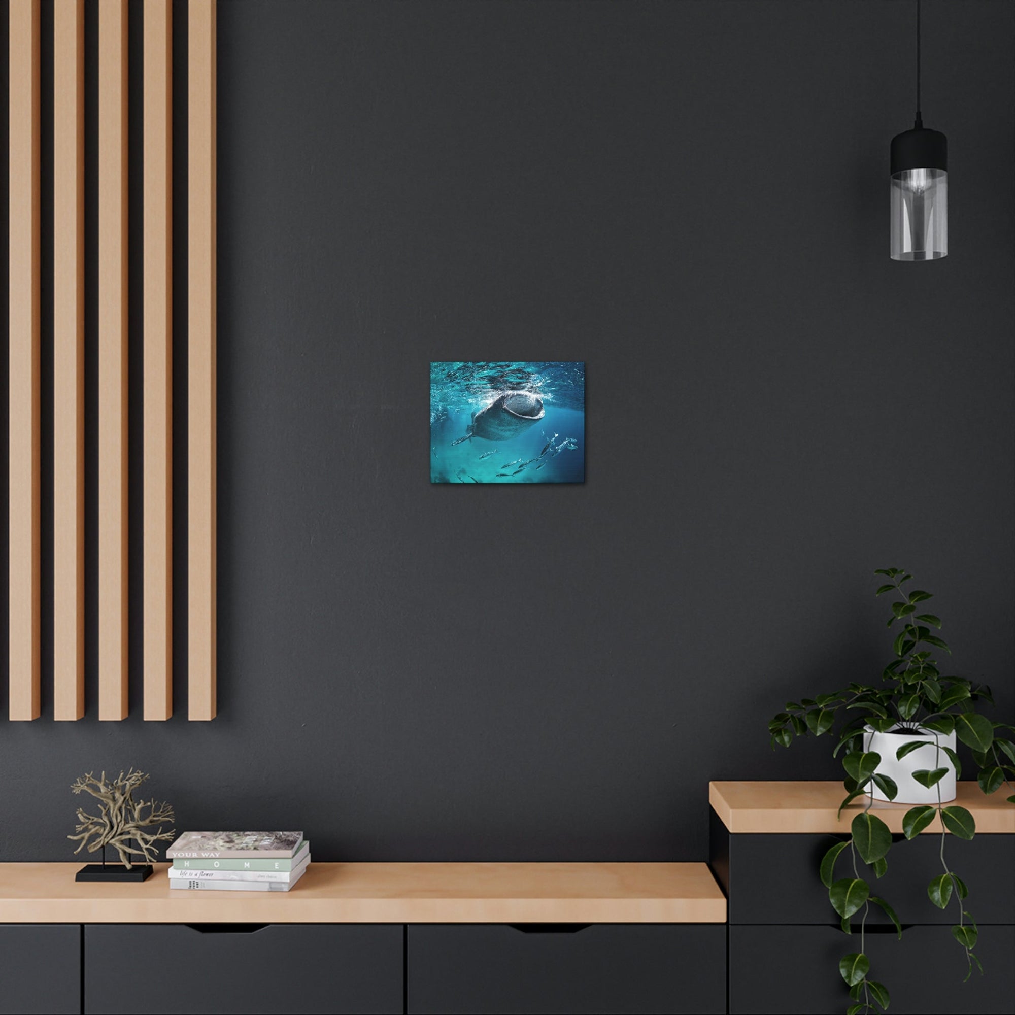 Funny Whale Shark Silly Whale Shark Scene Outside Wall Art Ready to Hang Unframed-Express Your Love Gifts