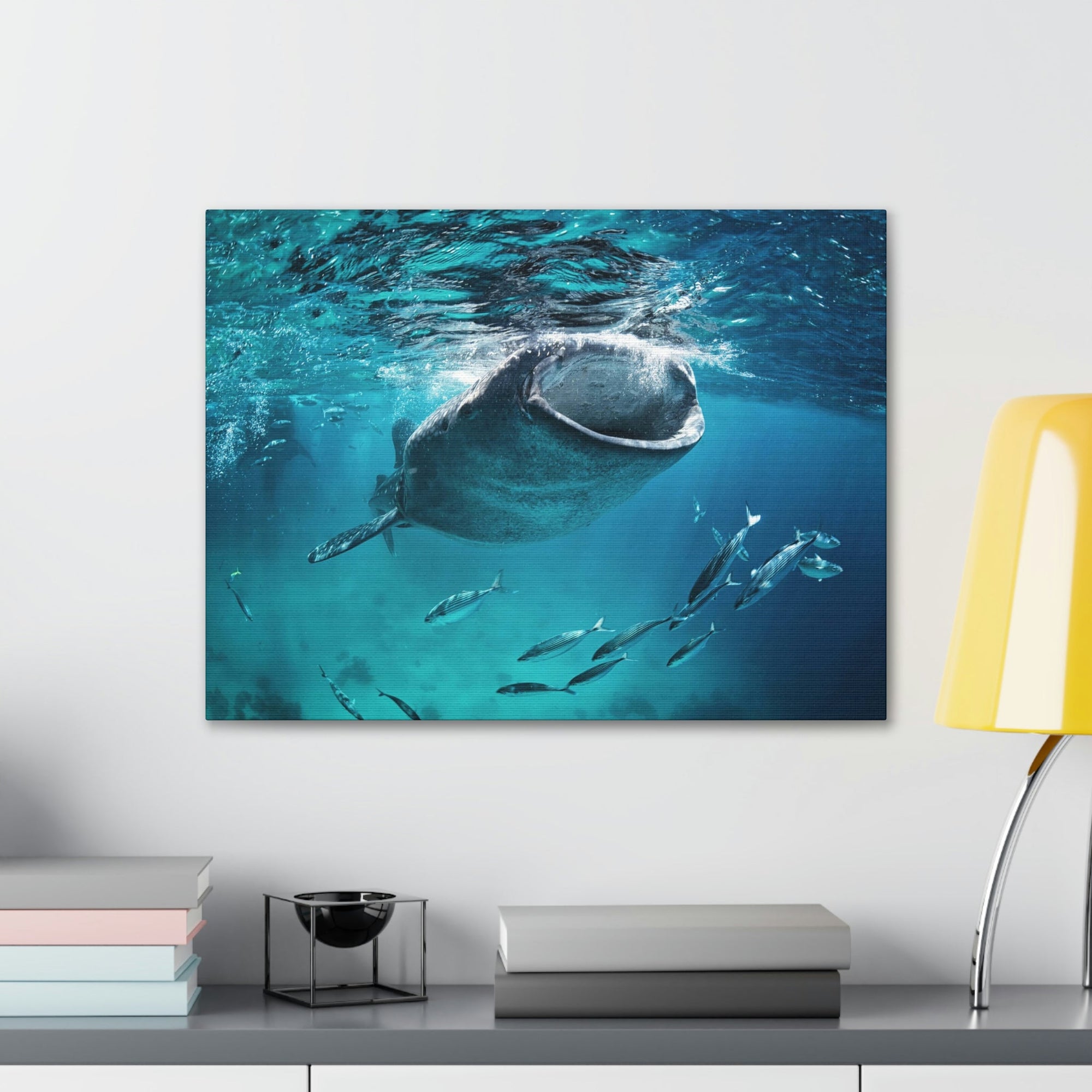 Funny Whale Shark Silly Whale Shark Scene Outside Wall Art Ready to Hang Unframed-Express Your Love Gifts