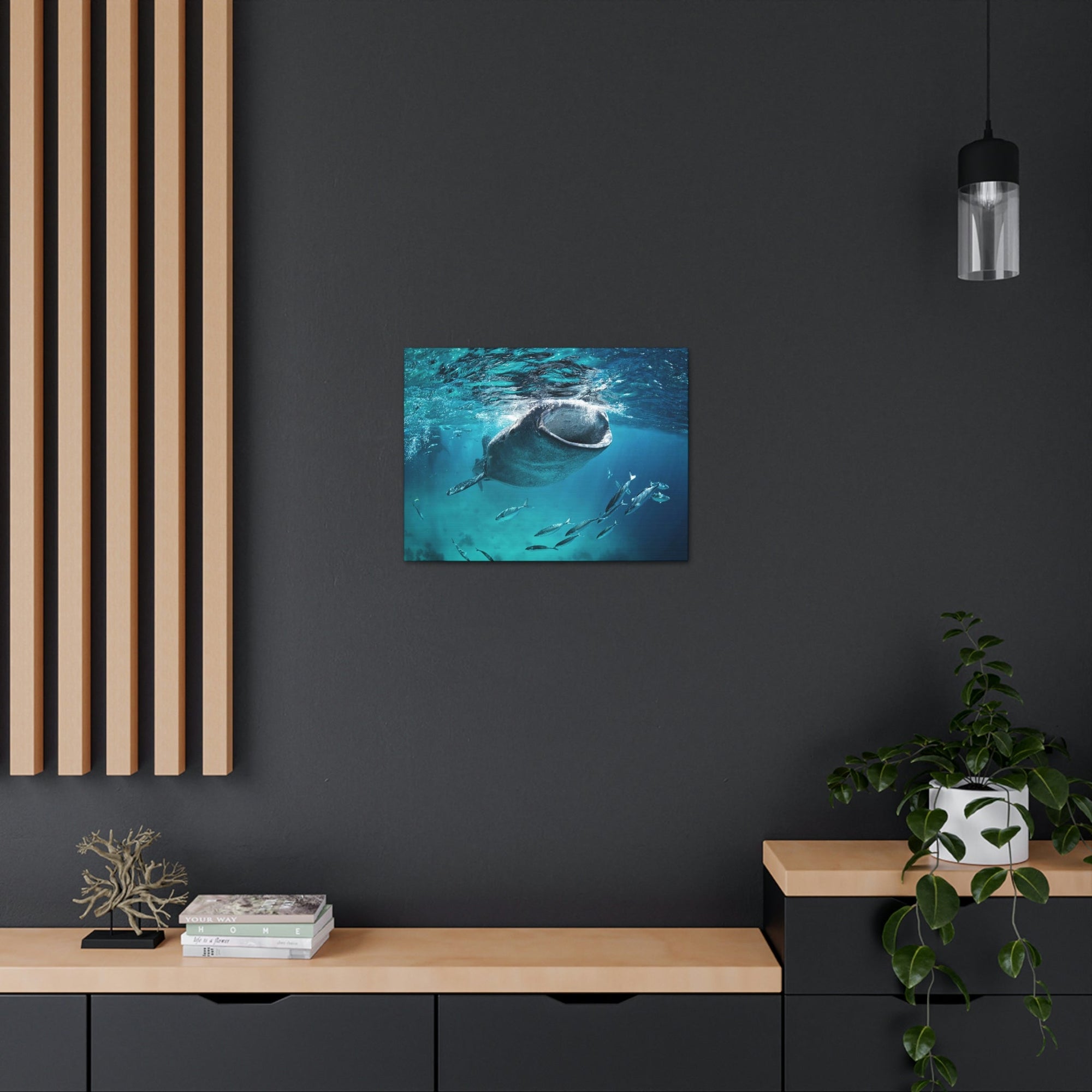 Funny Whale Shark Silly Whale Shark Scene Outside Wall Art Ready to Hang Unframed-Express Your Love Gifts