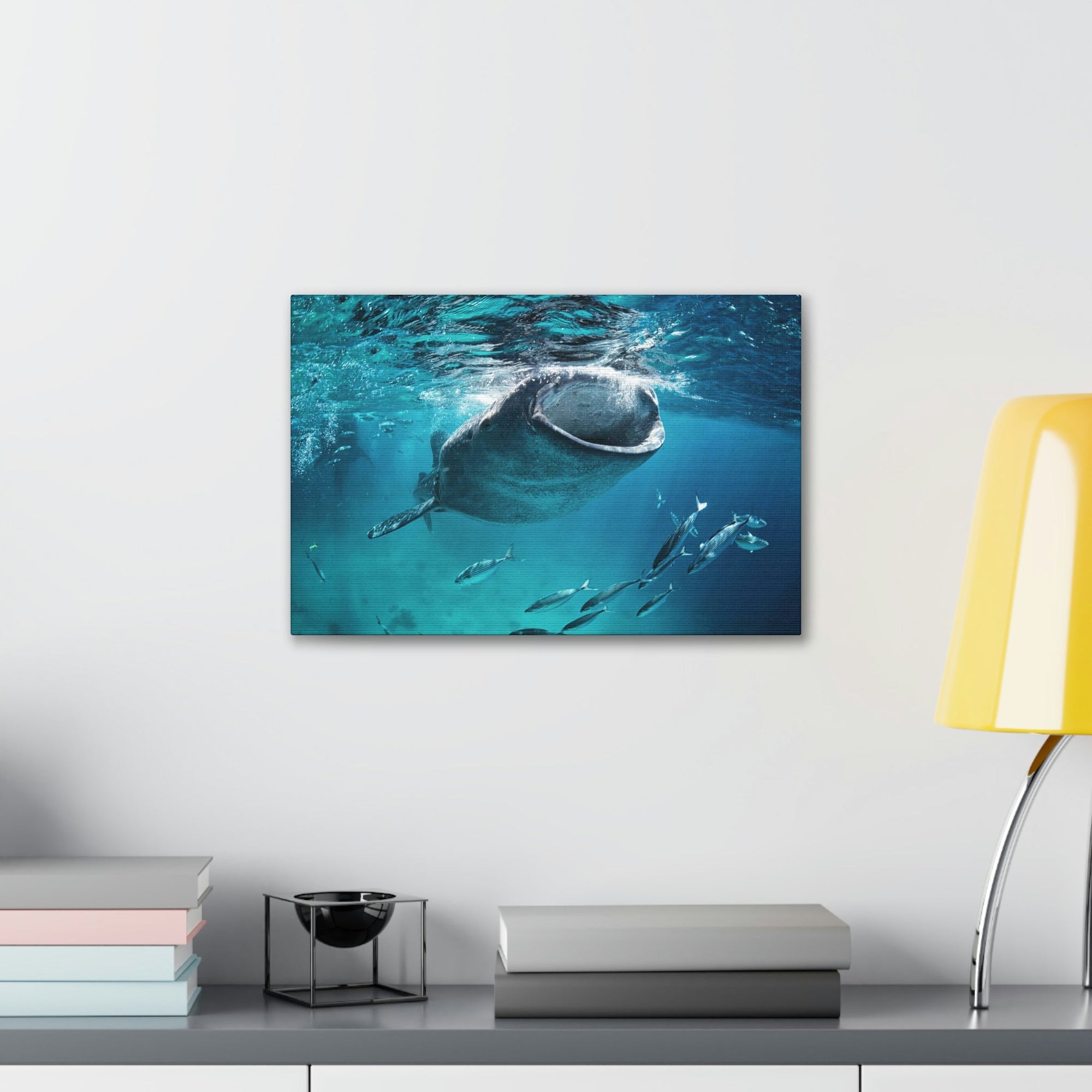 Funny Whale Shark Silly Whale Shark Scene Outside Wall Art Ready to Hang Unframed-Express Your Love Gifts