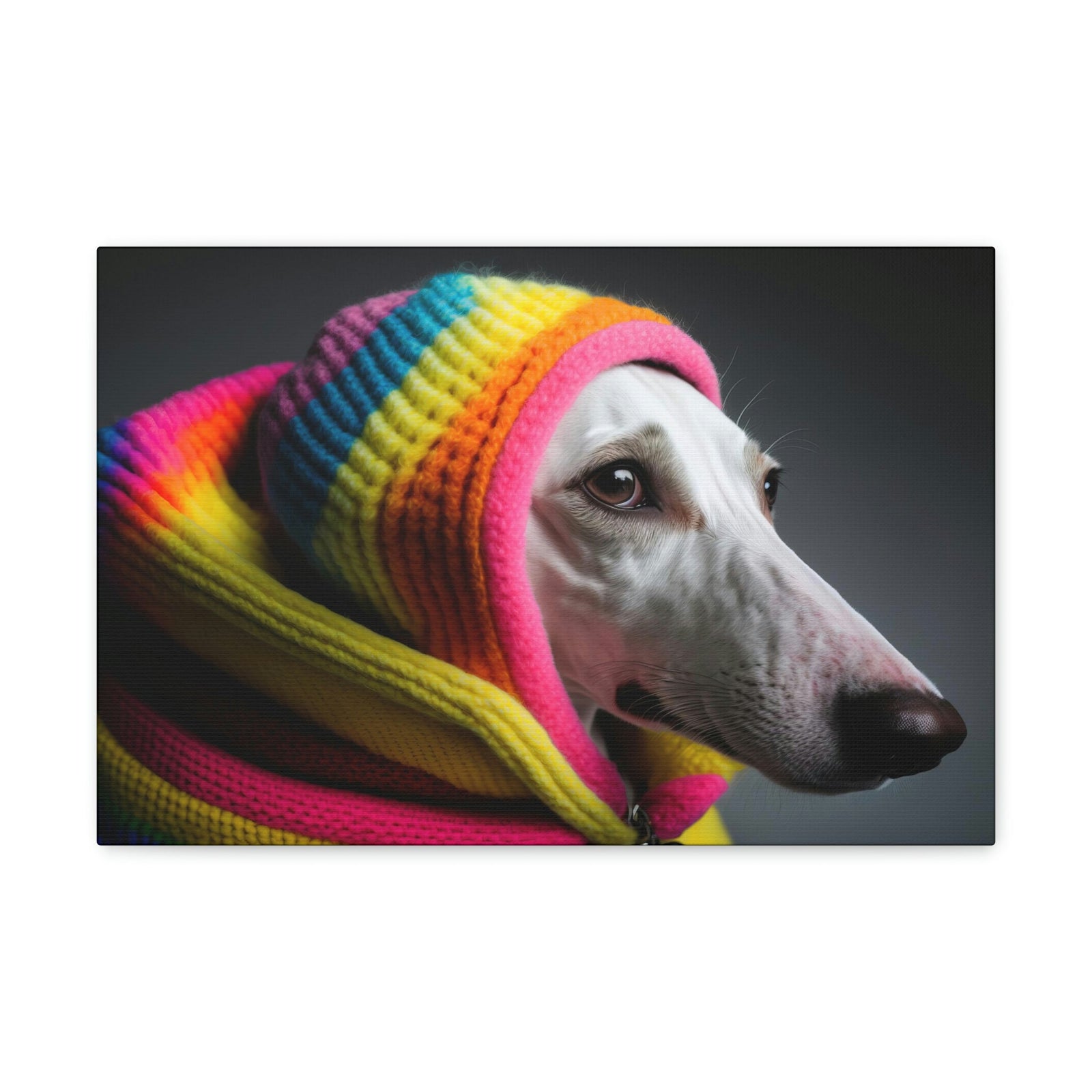 Funny Whippet Silly Whippet Scene Inside Wall Art Ready to Hang Unframed-Express Your Love Gifts