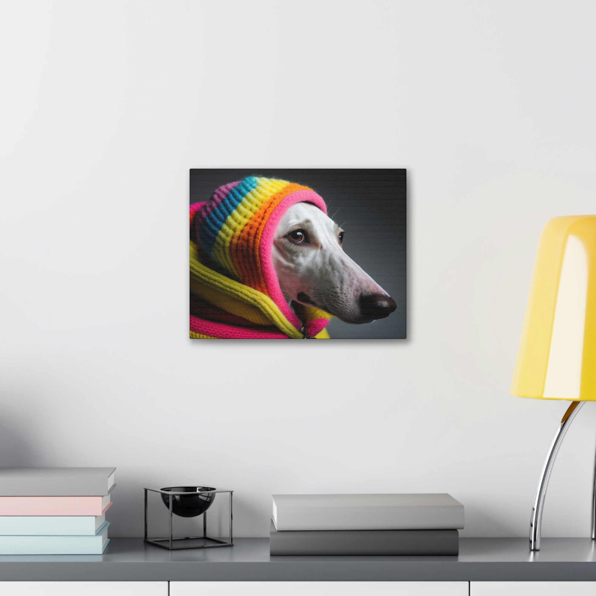 Funny Whippet Silly Whippet Scene Inside Wall Art Ready to Hang Unframed-Express Your Love Gifts