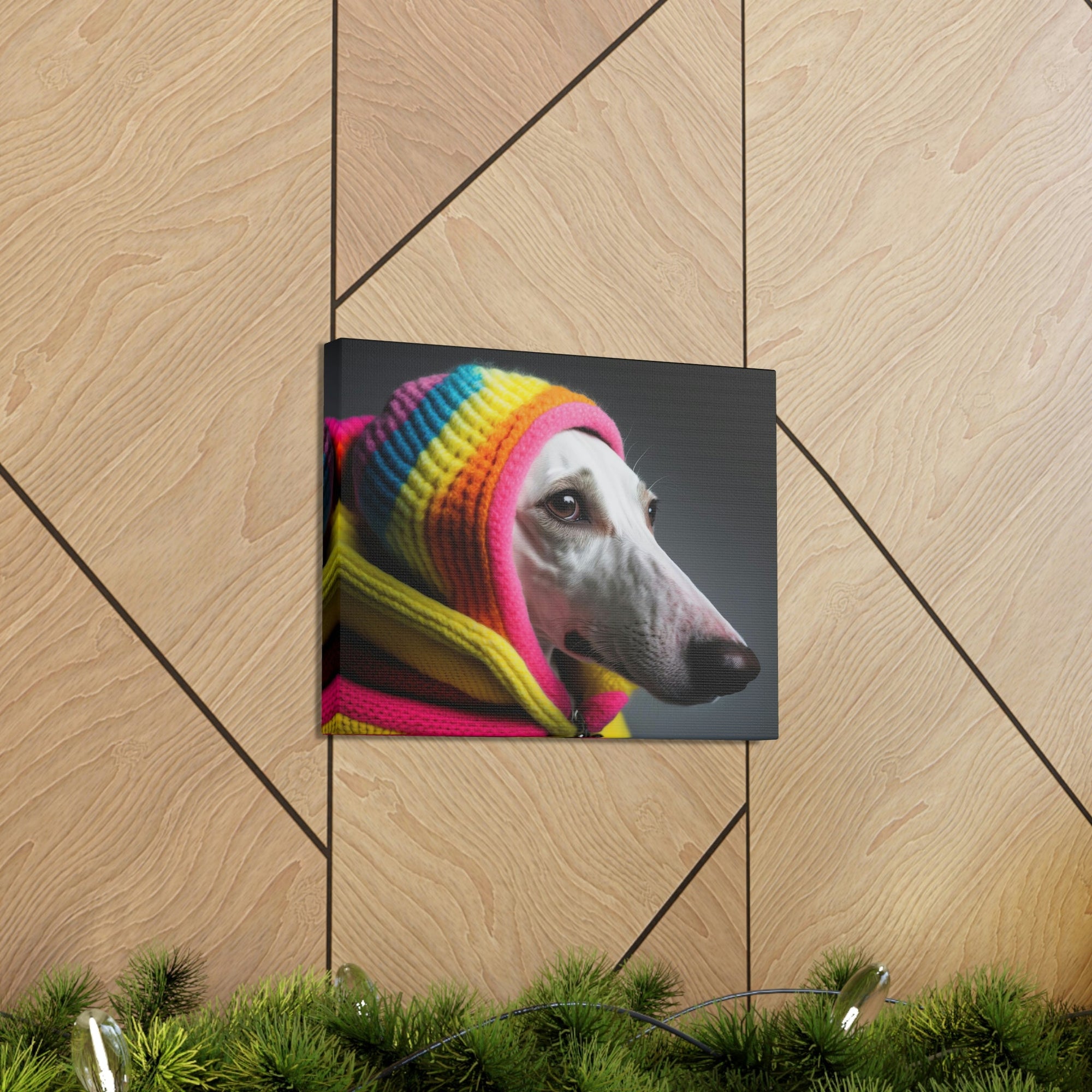 Funny Whippet Silly Whippet Scene Inside Wall Art Ready to Hang Unframed-Express Your Love Gifts