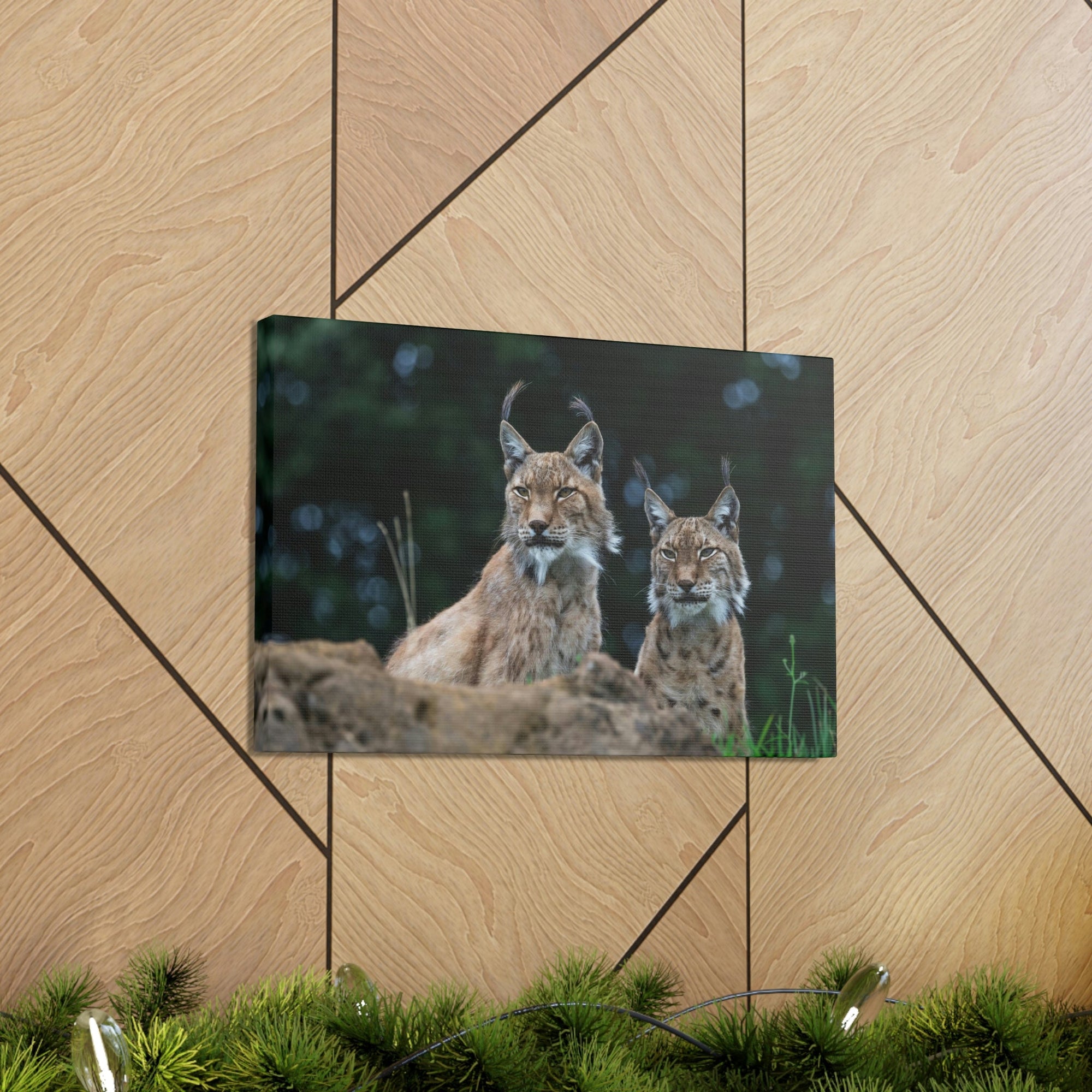 Funny Wildcat Silly Wildcat Scene Couple Wall Art Ready to Hang Unframed-Express Your Love Gifts