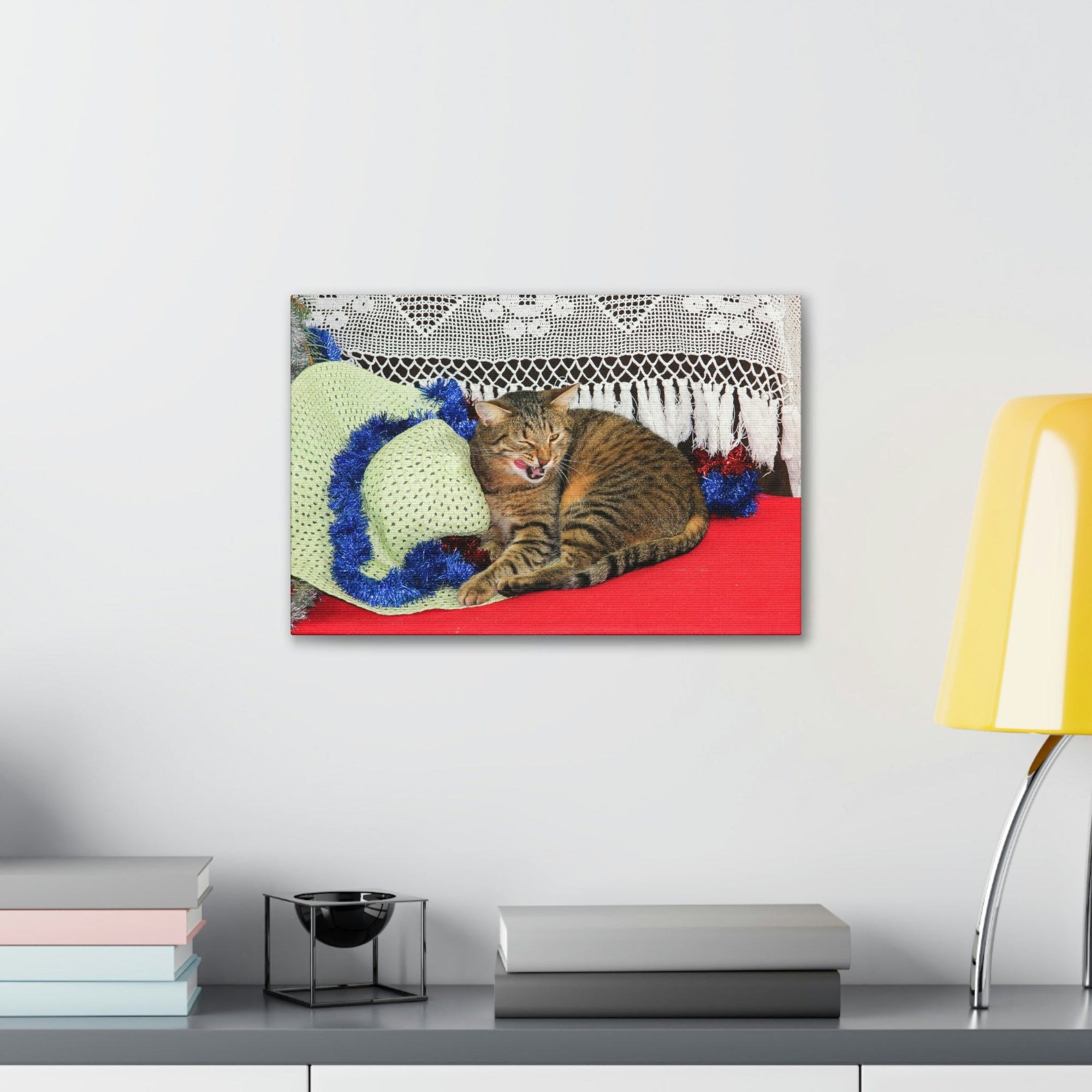 Funny Wildcat Silly Wildcat Scene Inside Wall Art Ready to Hang Unframed-Express Your Love Gifts