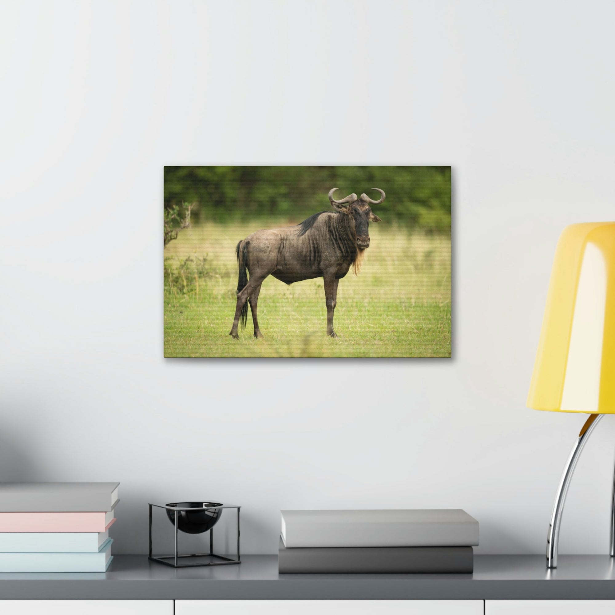 Funny Wildebeest Silly Wildebeest Scene Outdoor Wall Art Ready to Hang Unframed-Express Your Love Gifts