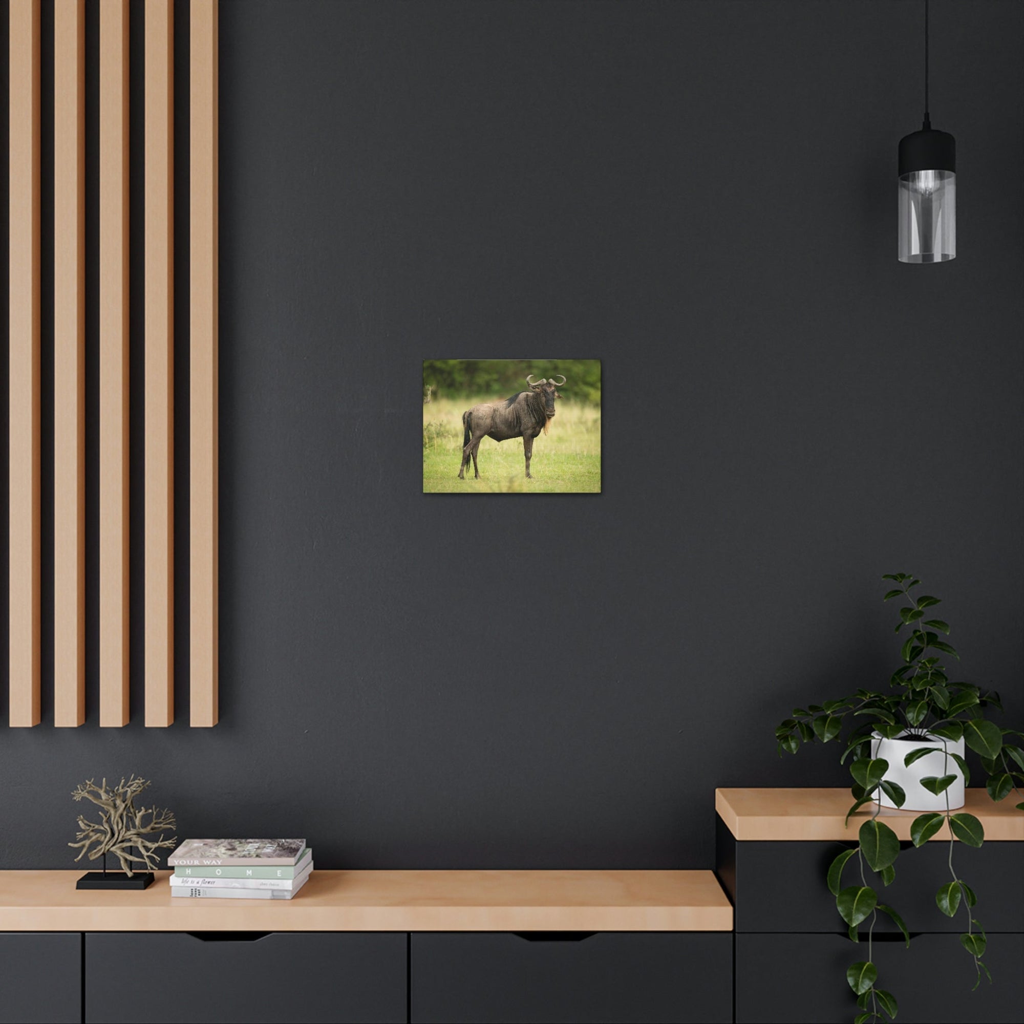 Funny Wildebeest Silly Wildebeest Scene Outdoor Wall Art Ready to Hang Unframed-Express Your Love Gifts