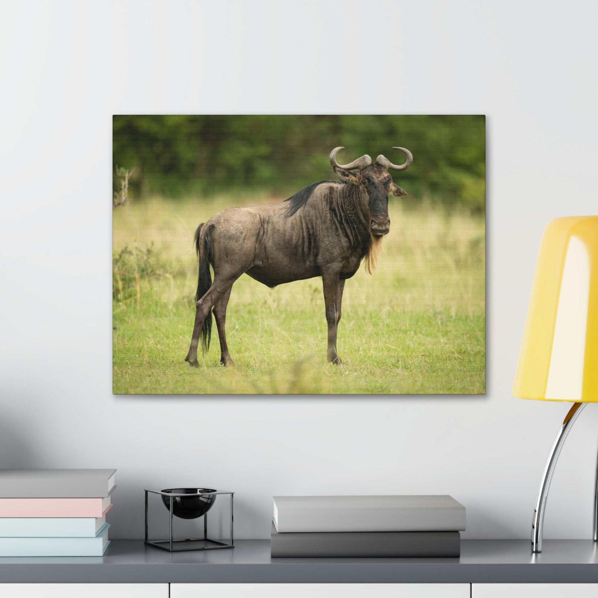 Funny Wildebeest Silly Wildebeest Scene Outdoor Wall Art Ready to Hang Unframed-Express Your Love Gifts