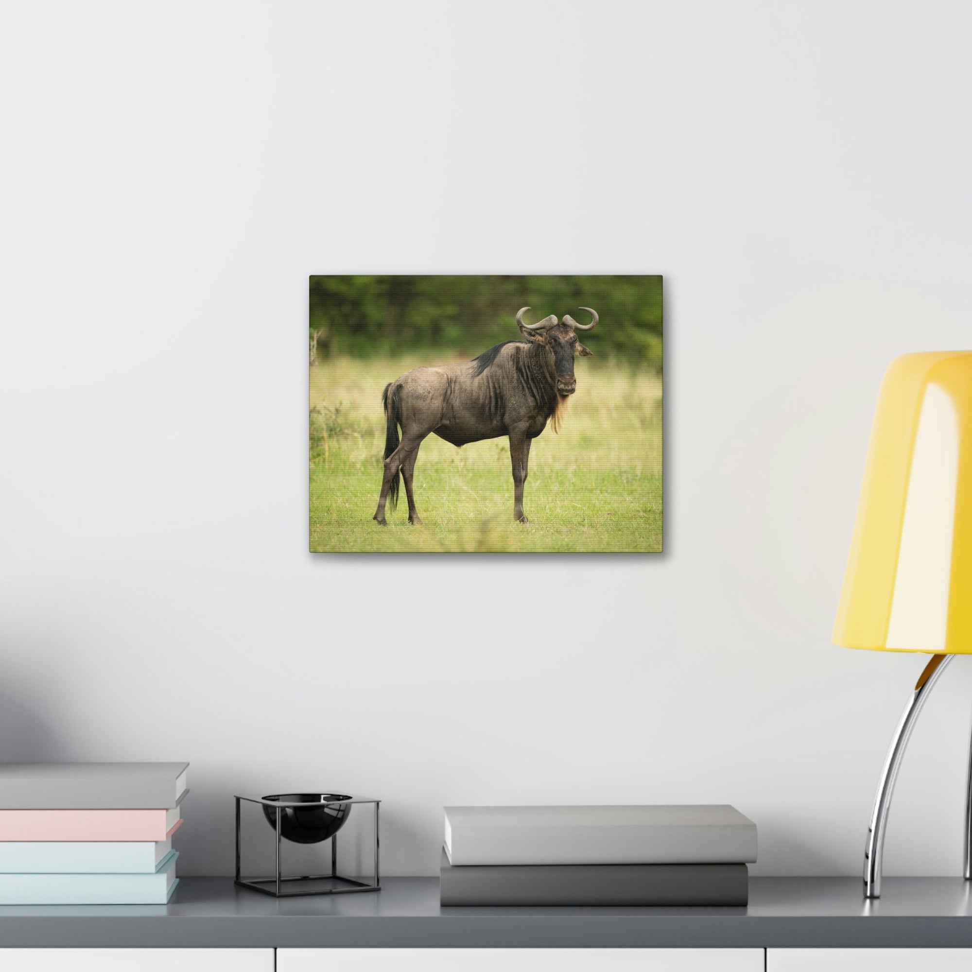 Funny Wildebeest Silly Wildebeest Scene Outdoor Wall Art Ready to Hang Unframed-Express Your Love Gifts