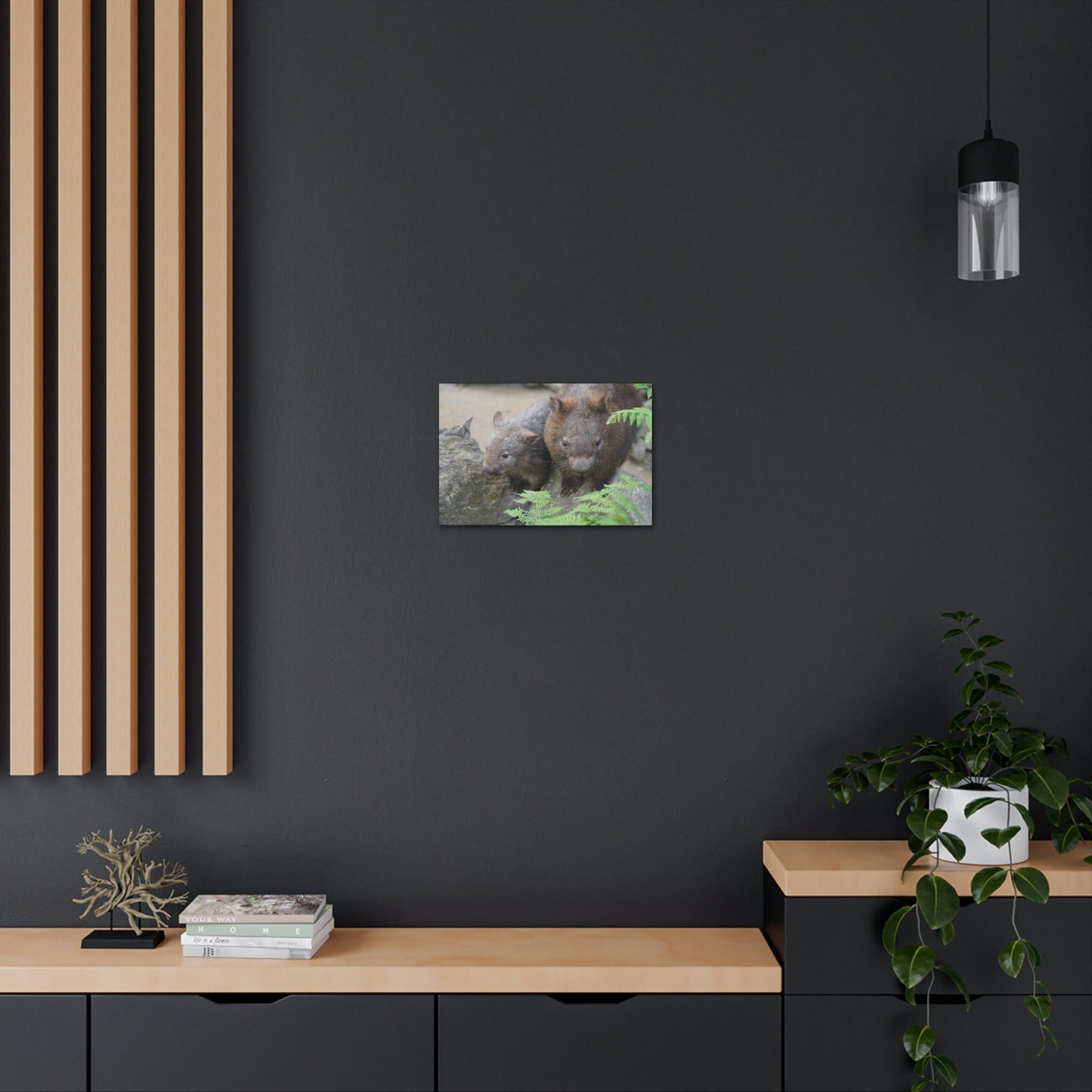 Funny Wombat Silly Wombat Scene Couple Wall Art Ready to Hang Unframed-Express Your Love Gifts