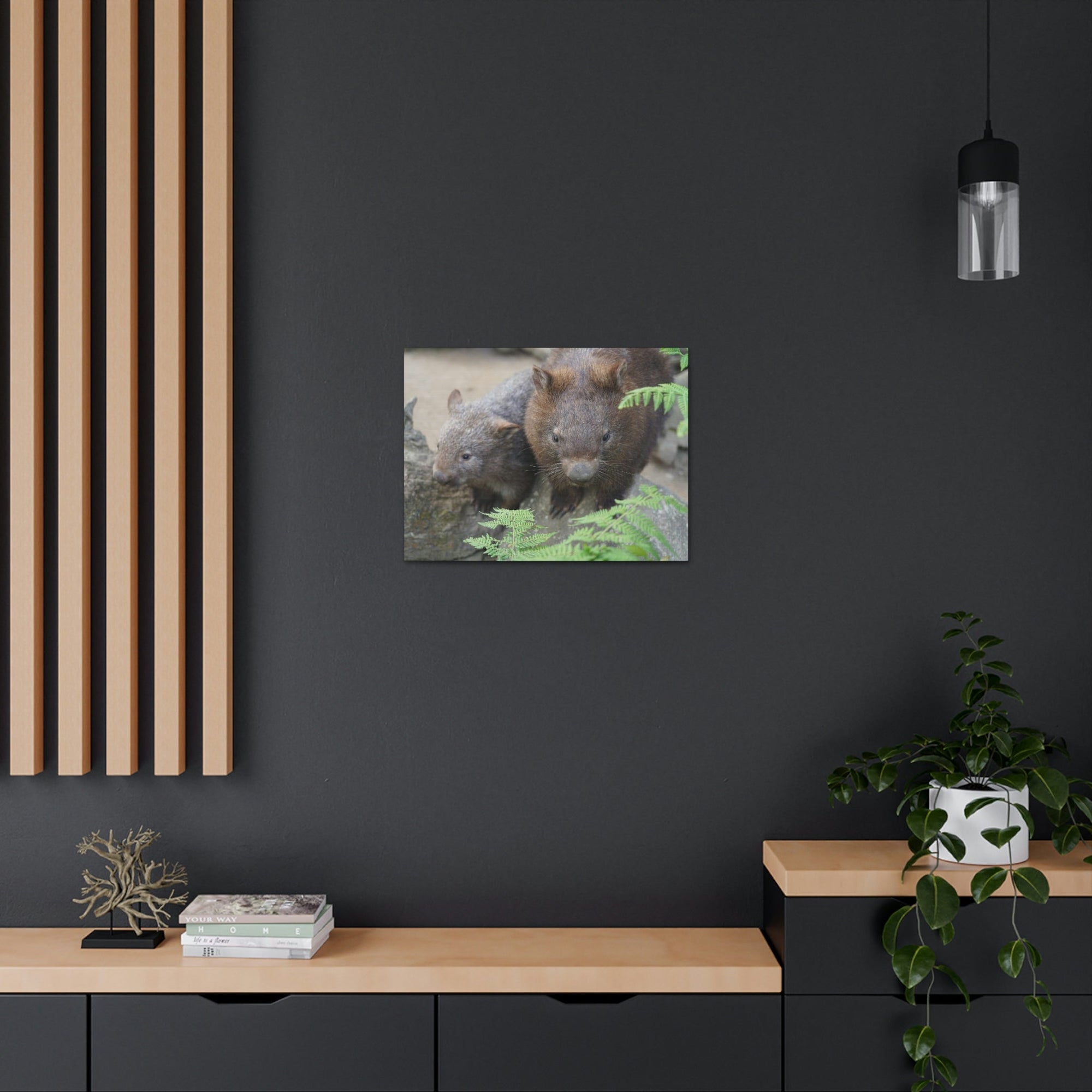 Funny Wombat Silly Wombat Scene Couple Wall Art Ready to Hang Unframed-Express Your Love Gifts