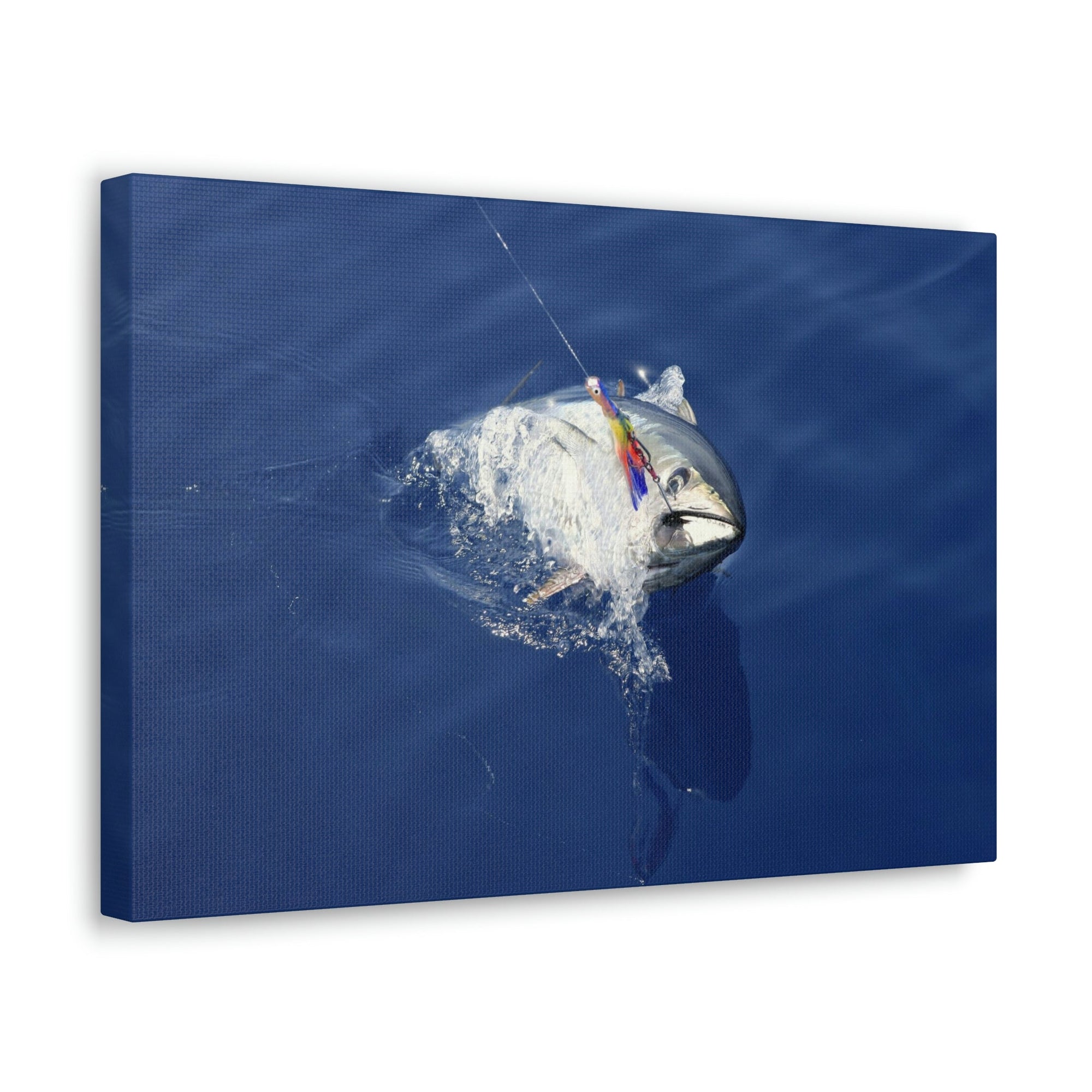 Funny Yellow Finned Tuna Silly Yellow Finned Tuna Scene Outside Wall Art Ready to Hang Unframed-Express Your Love Gifts