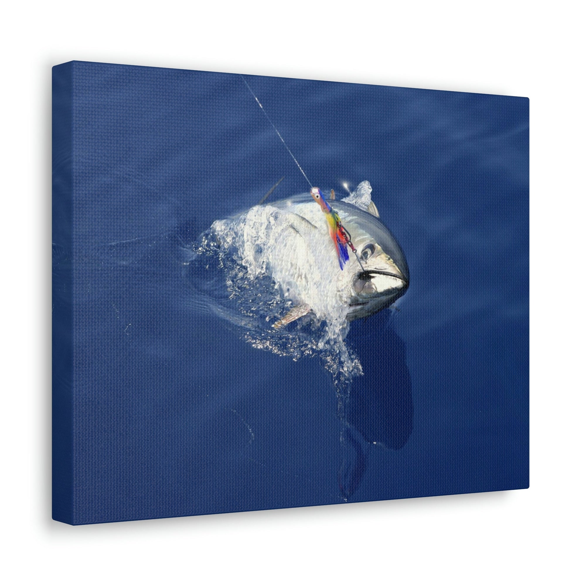 Funny Yellow Finned Tuna Silly Yellow Finned Tuna Scene Outside Wall Art Ready to Hang Unframed-Express Your Love Gifts