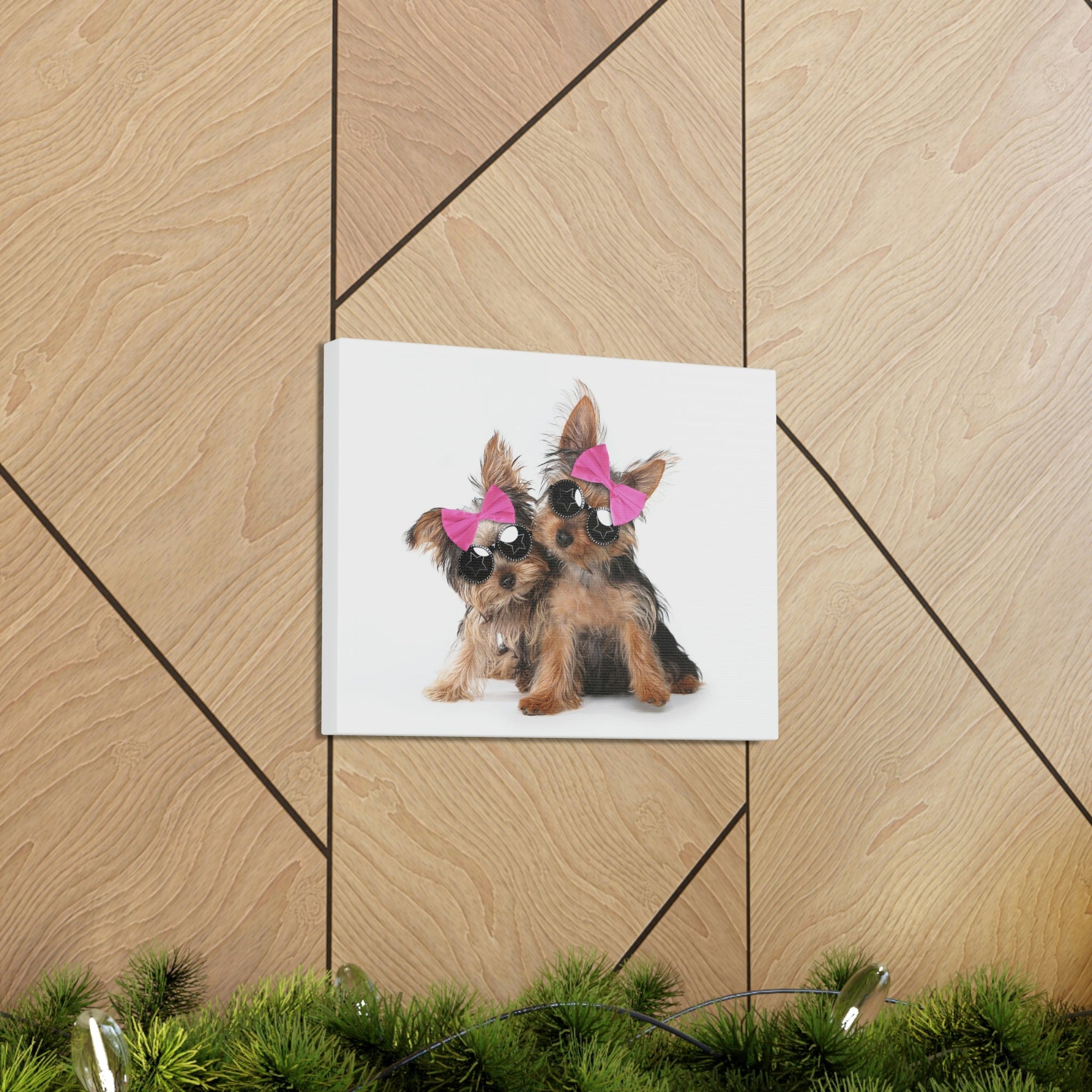 Funny Yorkshire Terrier Silly Yorkshire Terrier Couples Wall Art Ready to Hang Unframed-Express Your Love Gifts