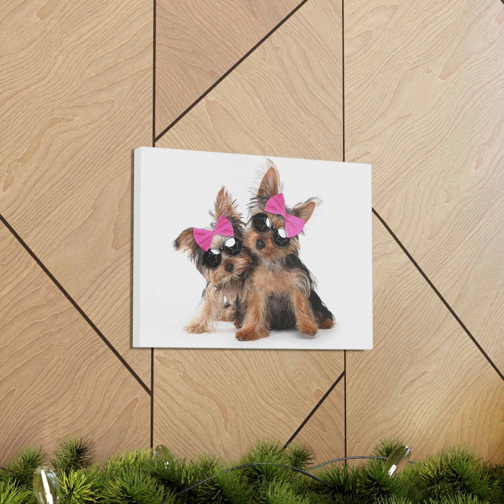 Funny Yorkshire Terrier Silly Yorkshire Terrier Couples Wall Art Ready to Hang Unframed-Express Your Love Gifts