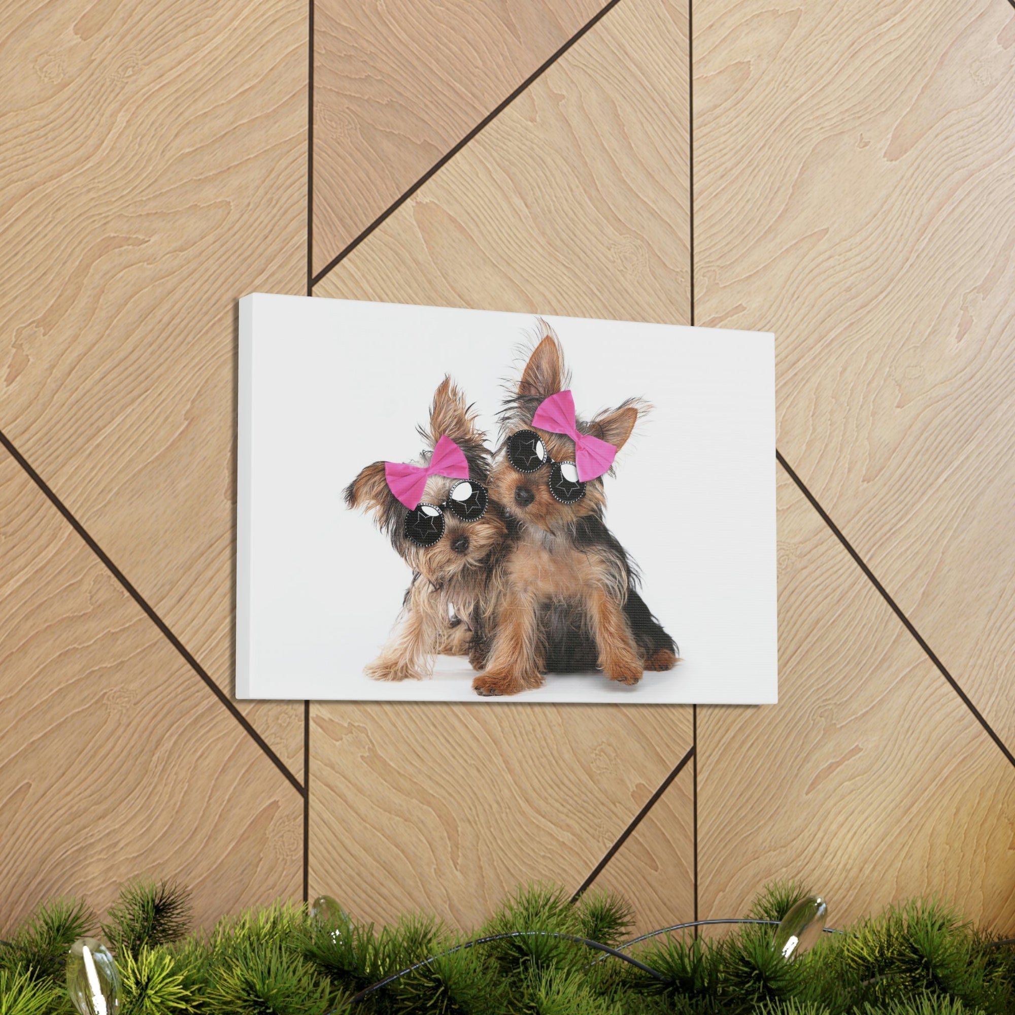 Funny Yorkshire Terrier Silly Yorkshire Terrier Couples Wall Art Ready to Hang Unframed-Express Your Love Gifts