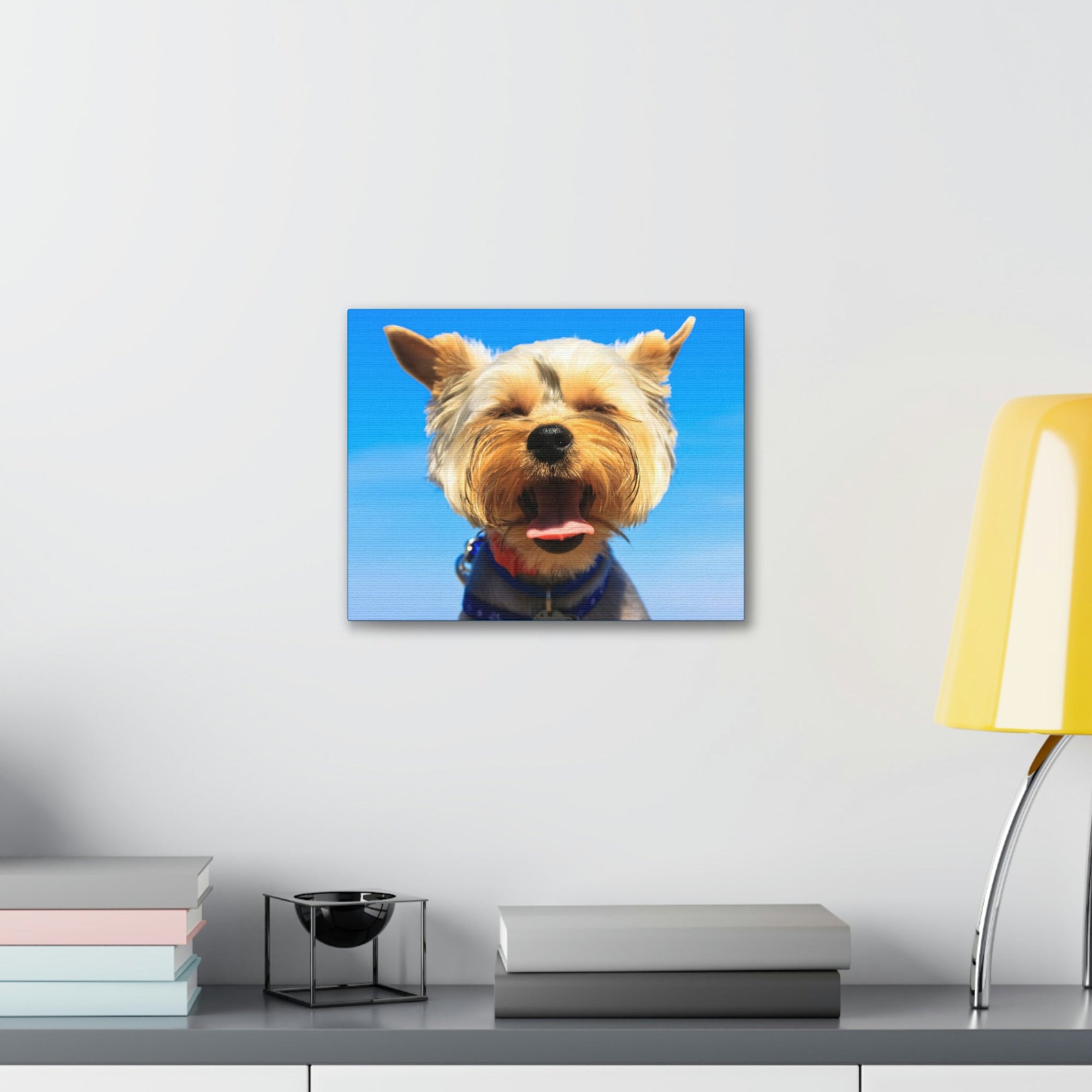 Funny Yorkshire Terrier Silly Yorkshire Terrier Outside Wall Art Ready to Hang Unframed-Express Your Love Gifts