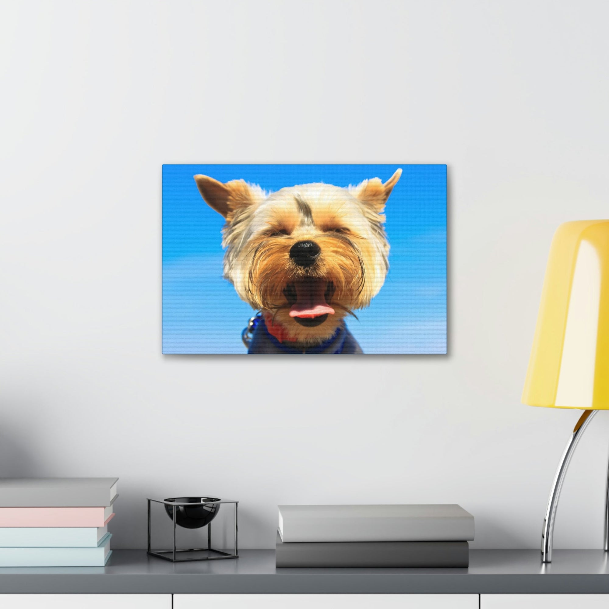 Funny Yorkshire Terrier Silly Yorkshire Terrier Outside Wall Art Ready to Hang Unframed-Express Your Love Gifts