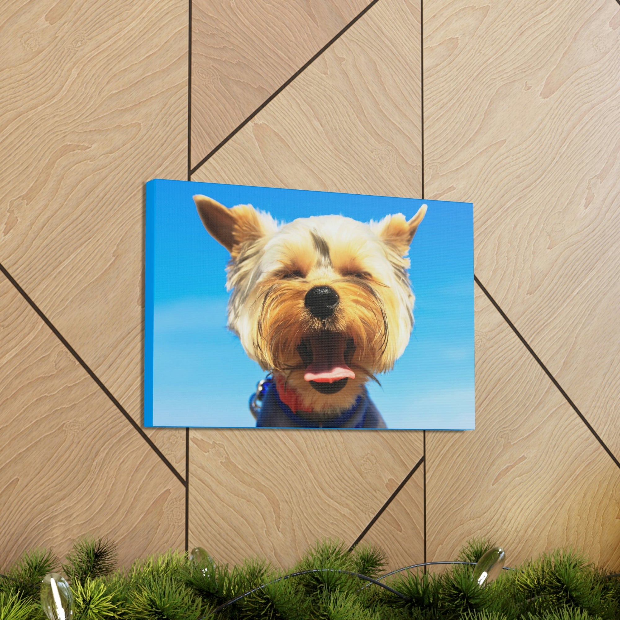 Funny Yorkshire Terrier Silly Yorkshire Terrier Outside Wall Art Ready to Hang Unframed-Express Your Love Gifts