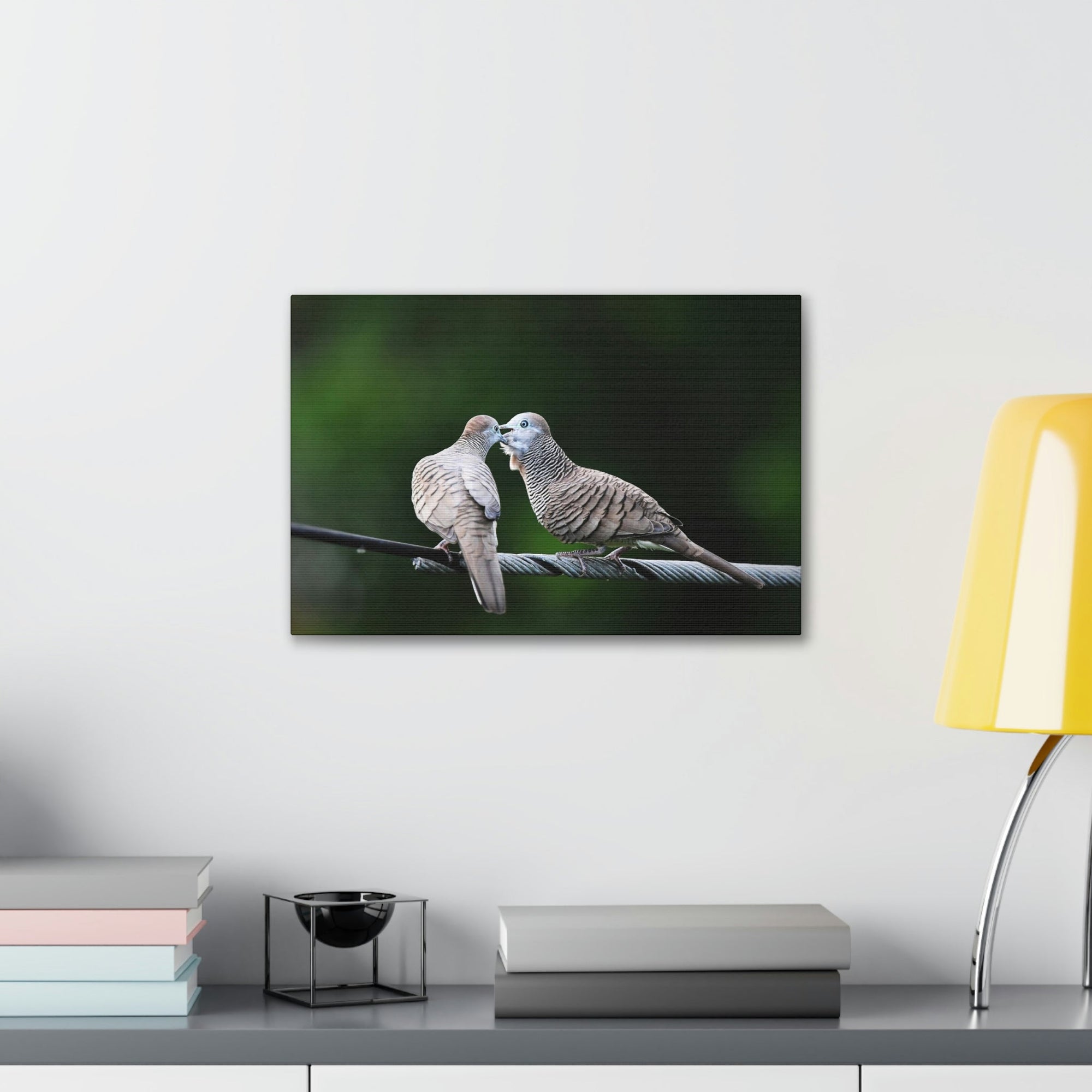 Funny Zebra Dove Silly Zebra Dove Scene Couple Wall Art Ready to Hang Unframed-Express Your Love Gifts