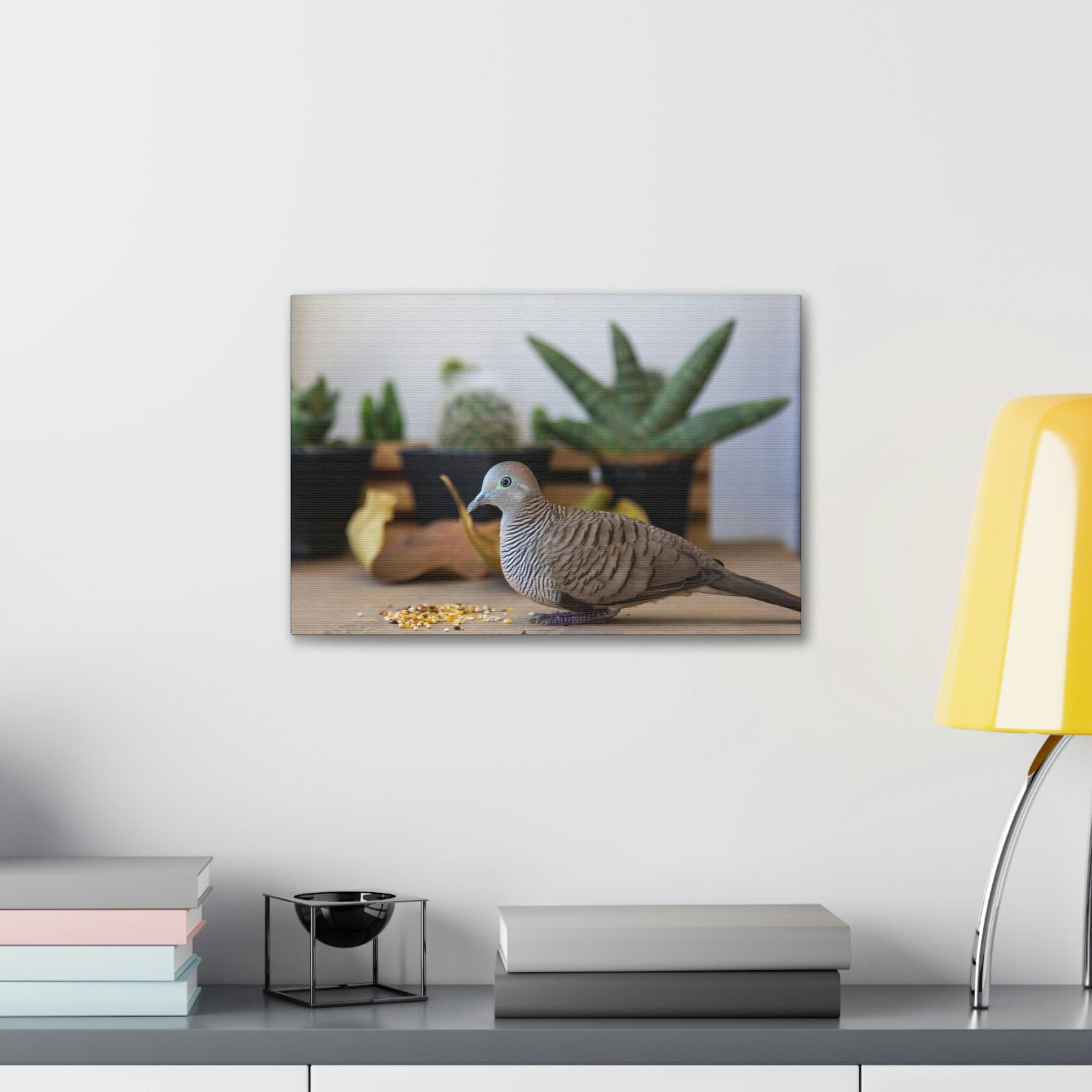 Funny Zebra Dove Silly Zebra Dove Scene Inside Wall Art Ready to Hang Unframed-Express Your Love Gifts