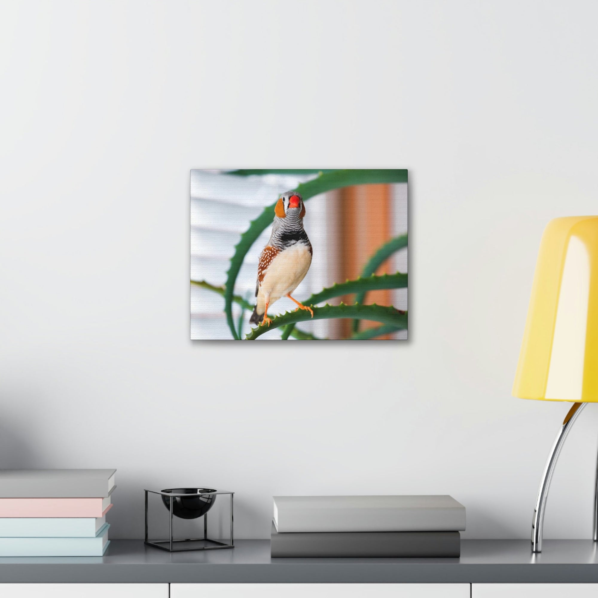 Funny Zebra Finch Silly Zebra Finch Scene Inside Wall Art Ready to Hang Unframed-Express Your Love Gifts