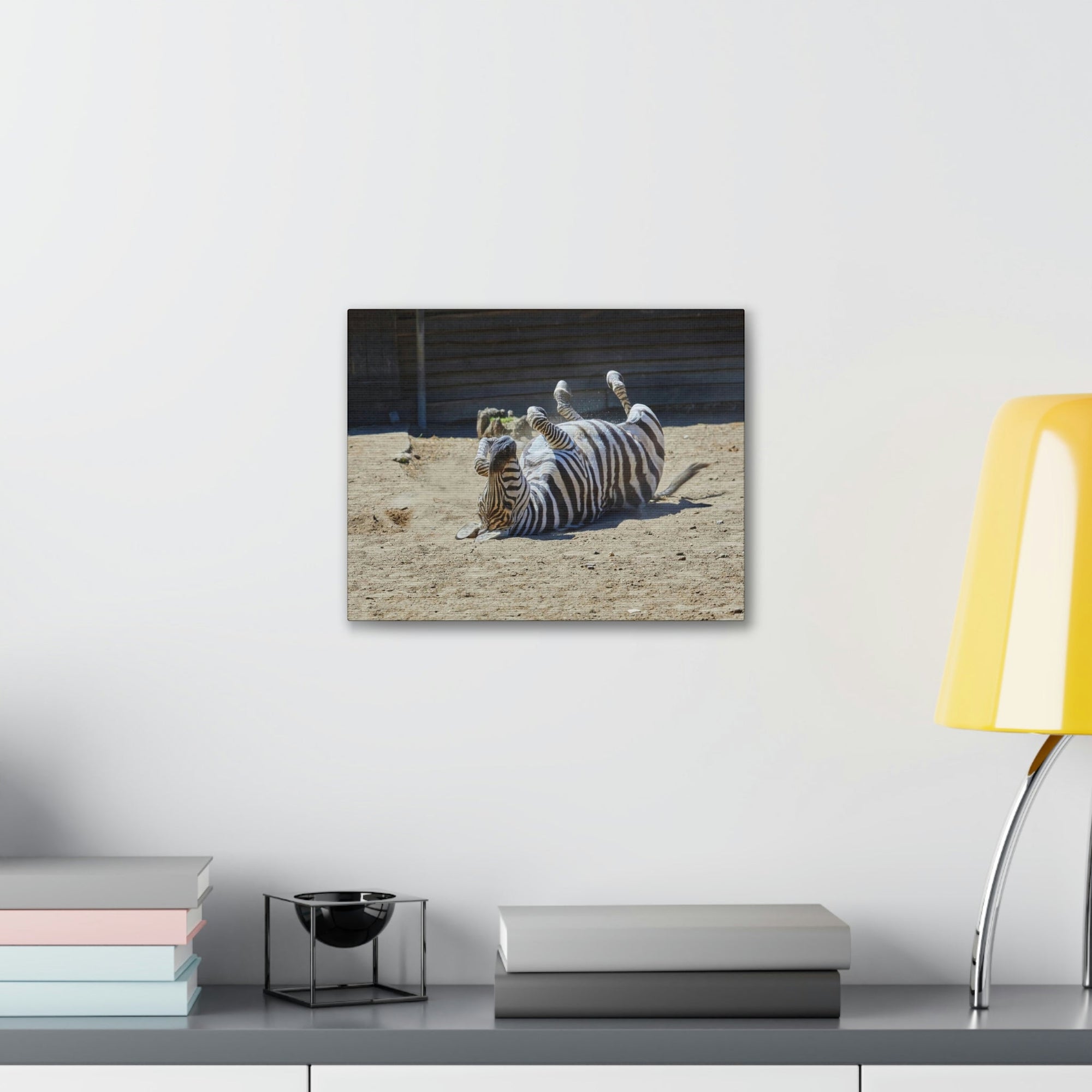 Funny Zebra Silly Zebra Inside Wall Art Ready to Hang Unframed-Express Your Love Gifts