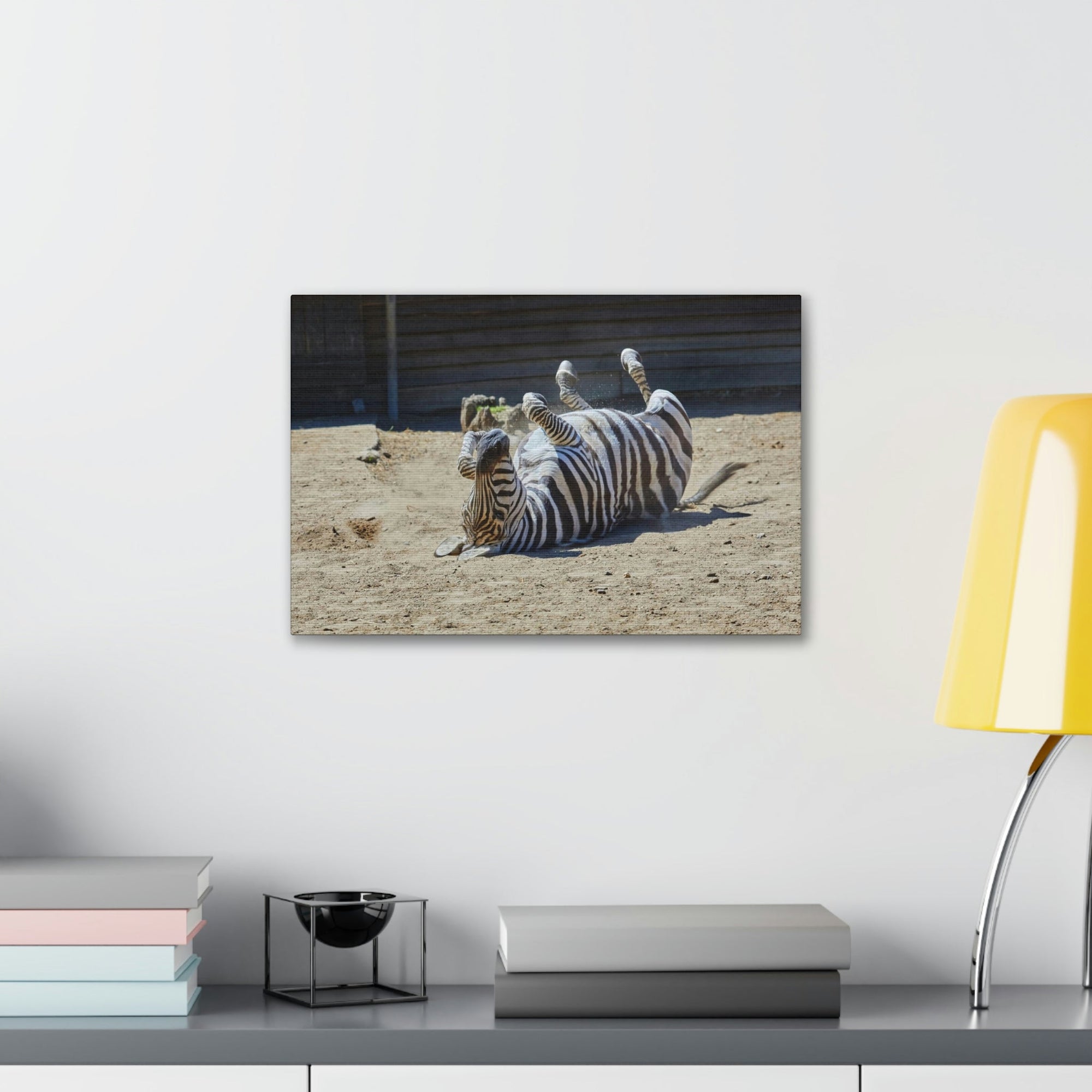 Funny Zebra Silly Zebra Inside Wall Art Ready to Hang Unframed-Express Your Love Gifts