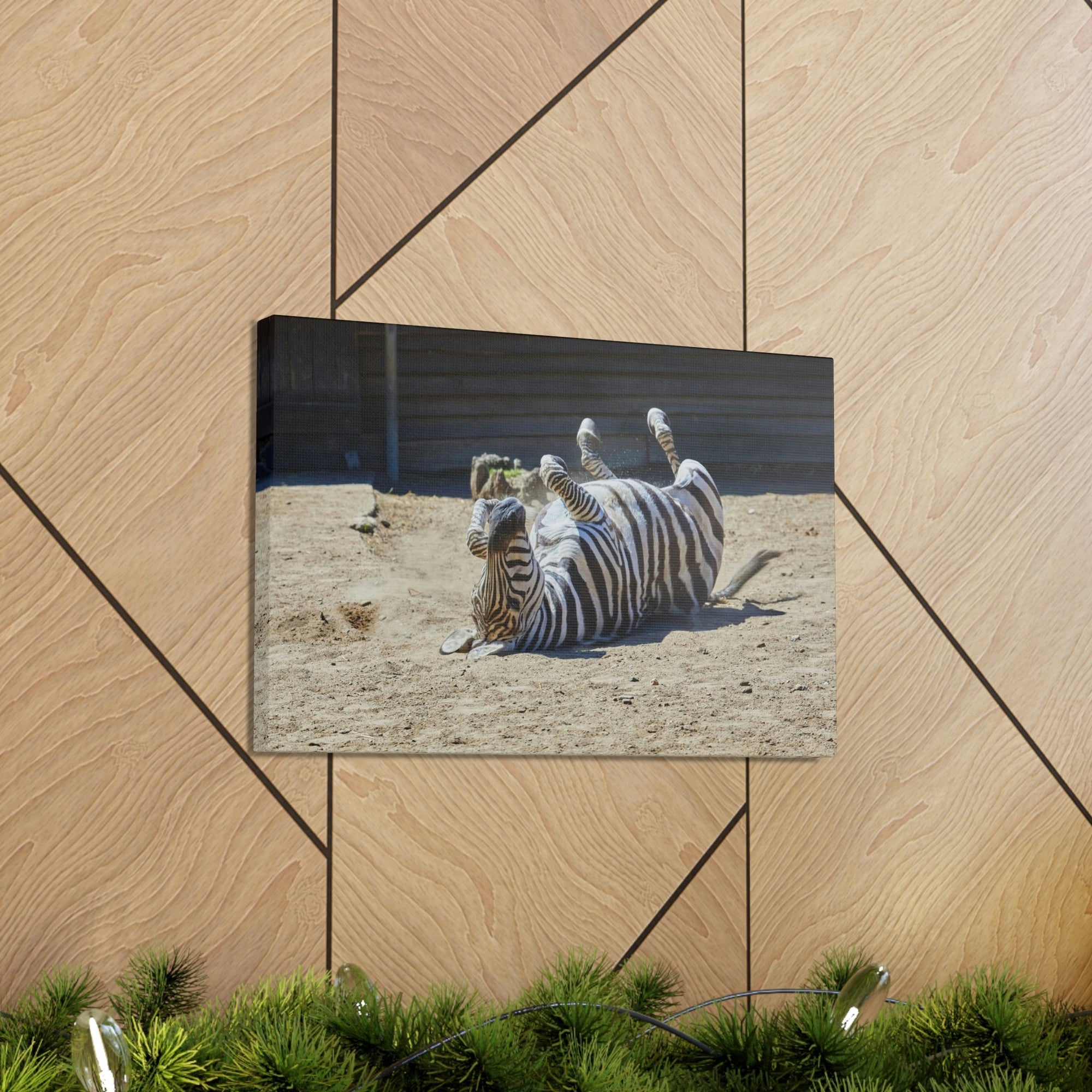 Funny Zebra Silly Zebra Inside Wall Art Ready to Hang Unframed-Express Your Love Gifts