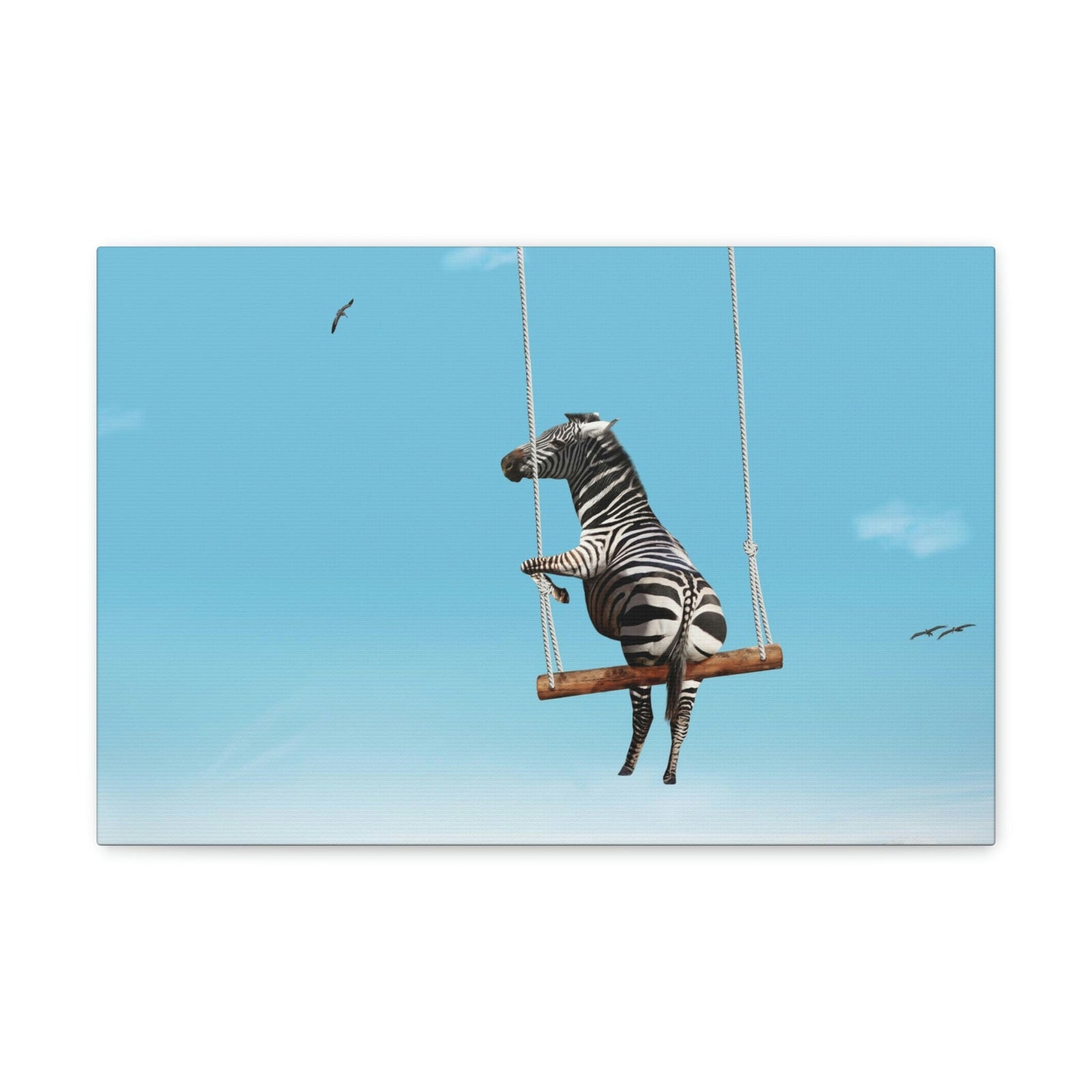 Funny Zebra Silly Zebra Outside Wall Art Ready To Hang Unframed-Express Your Love Gifts