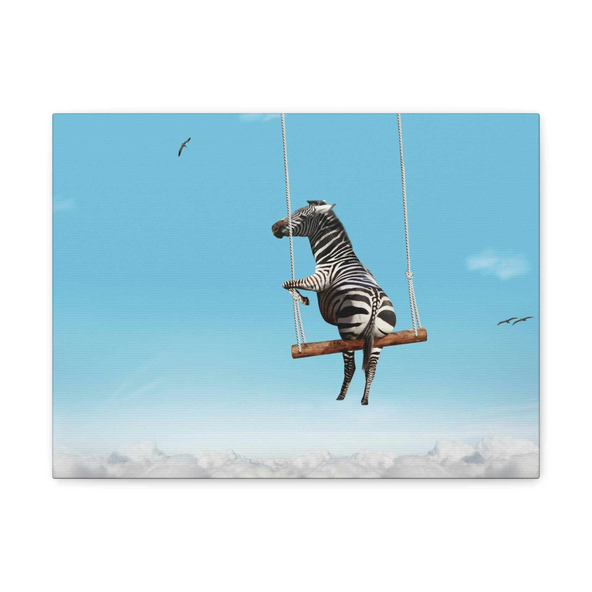 Funny Zebra Silly Zebra Outside Wall Art Ready To Hang Unframed-Express Your Love Gifts