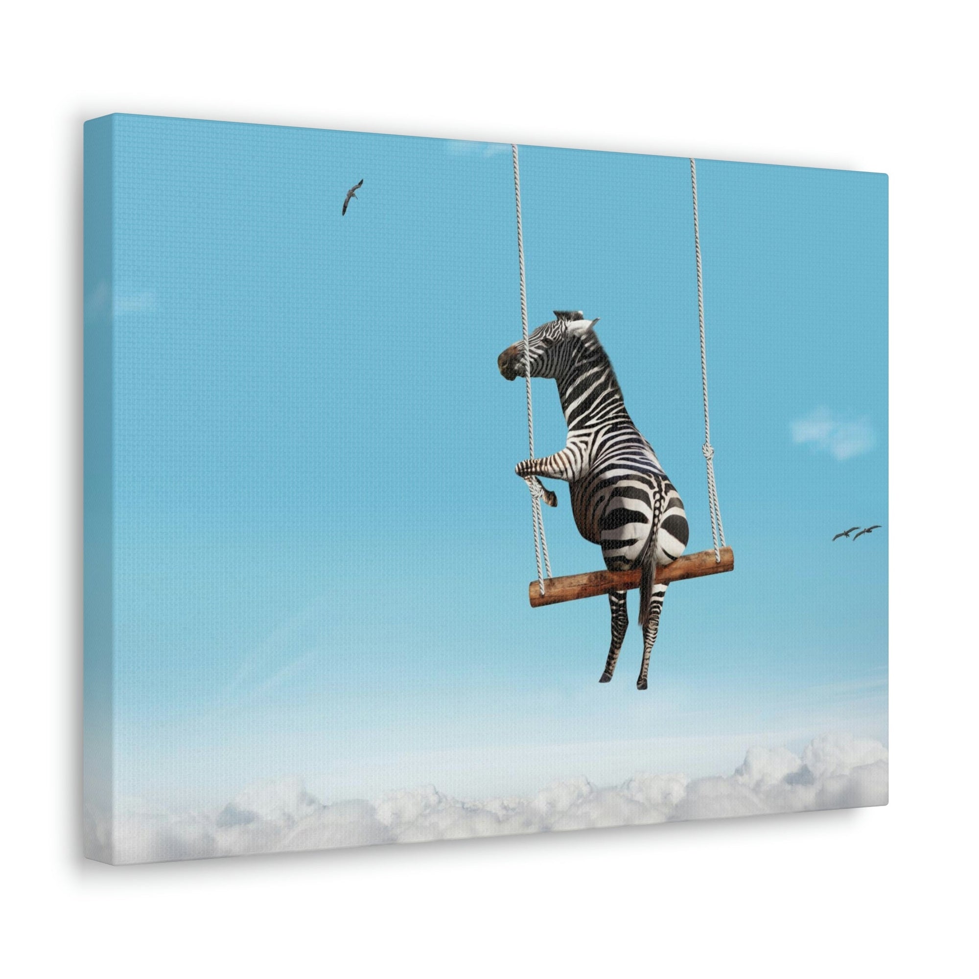 Funny Zebra Silly Zebra Outside Wall Art Ready To Hang Unframed-Express Your Love Gifts