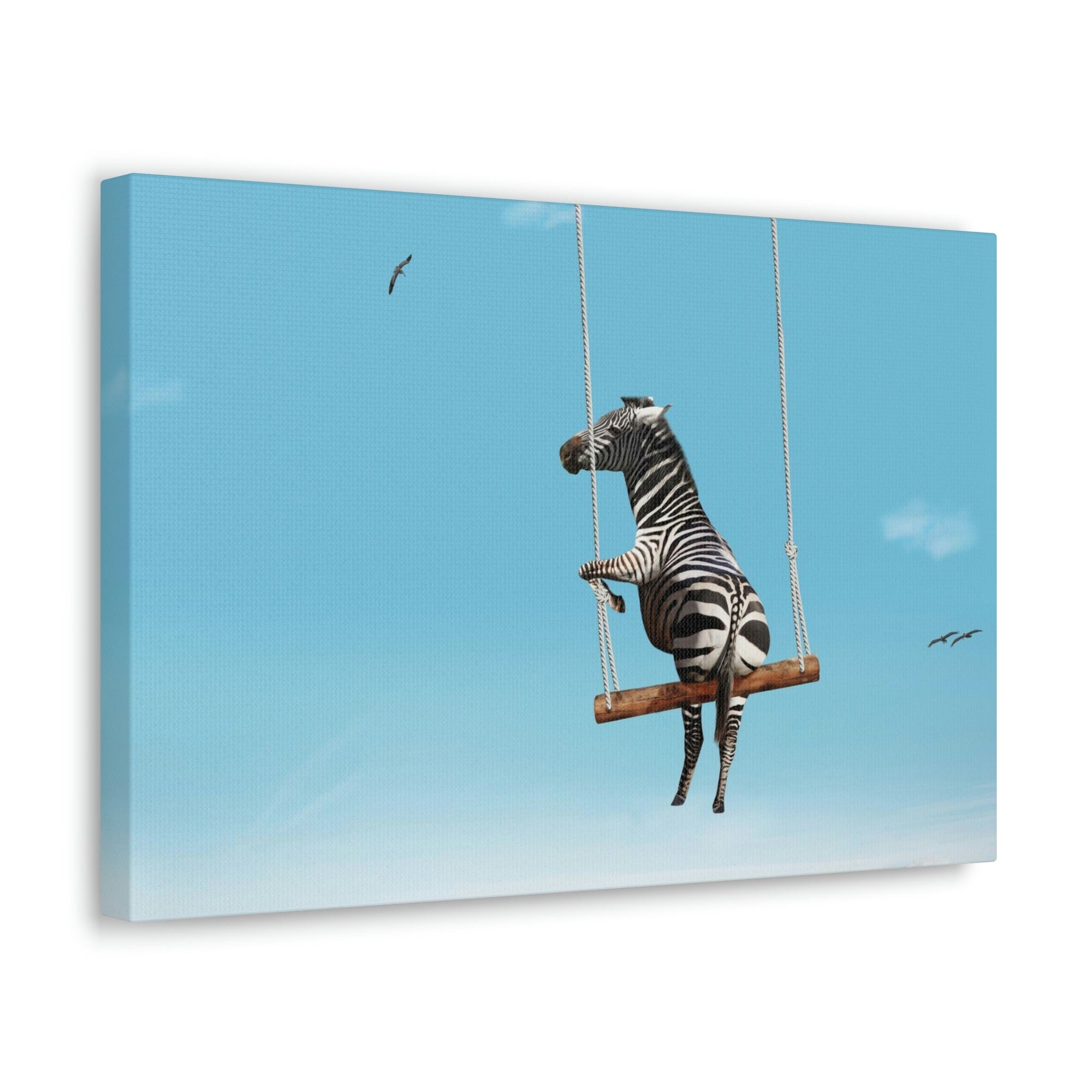 Funny Zebra Silly Zebra Outside Wall Art Ready To Hang Unframed-Express Your Love Gifts