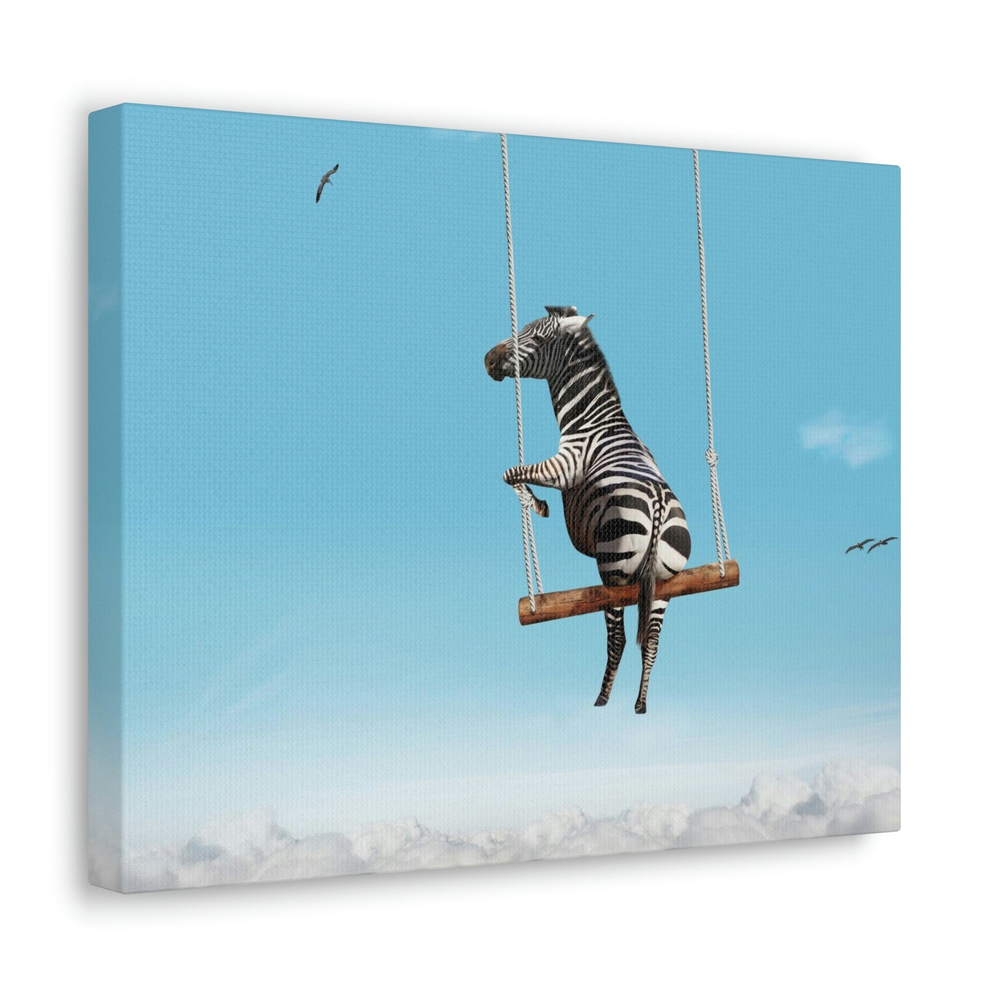 Funny Zebra Silly Zebra Outside Wall Art Ready To Hang Unframed-Express Your Love Gifts