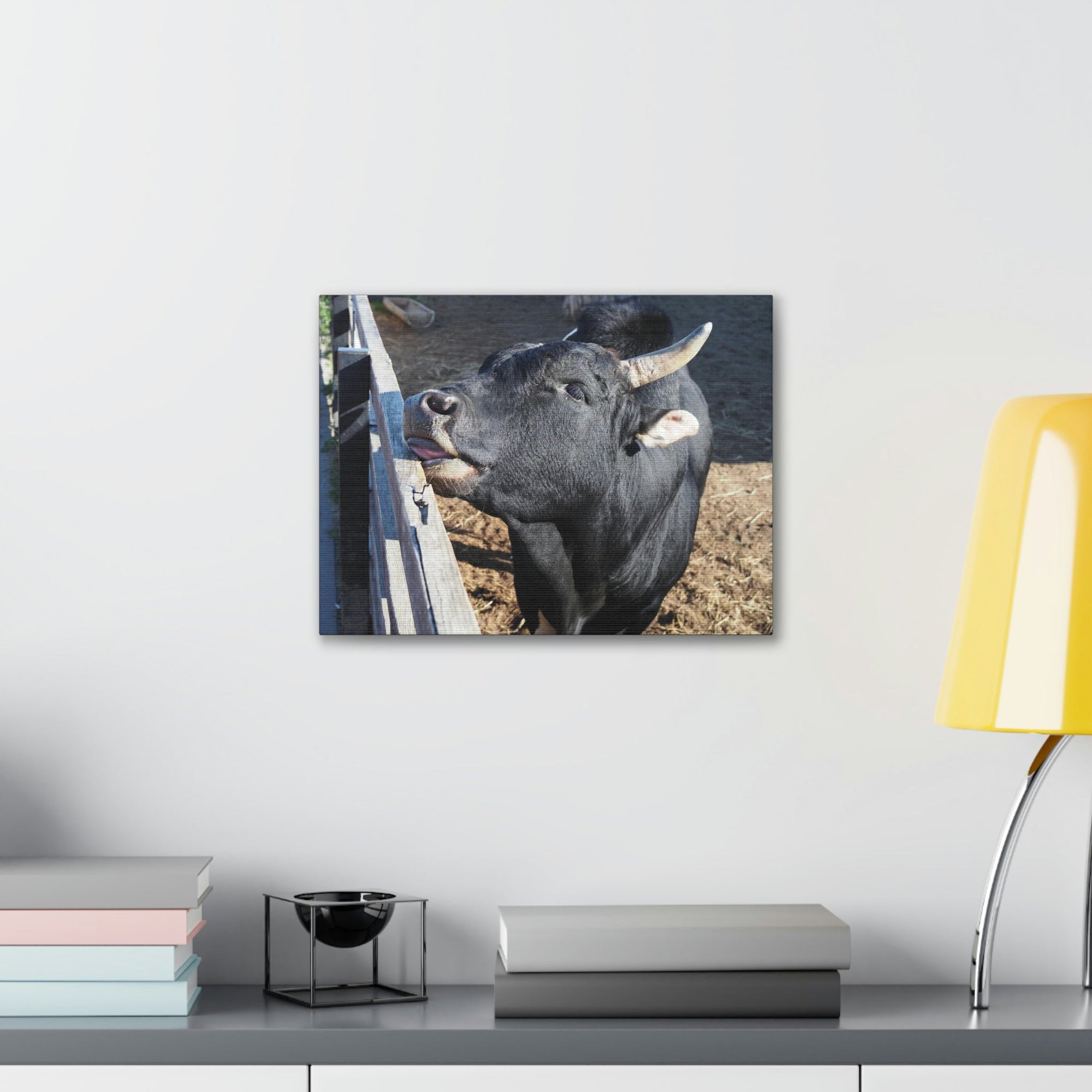 Funny Zebu Silly Zebu Outside Wall Art Ready to Hang Unframed-Express Your Love Gifts