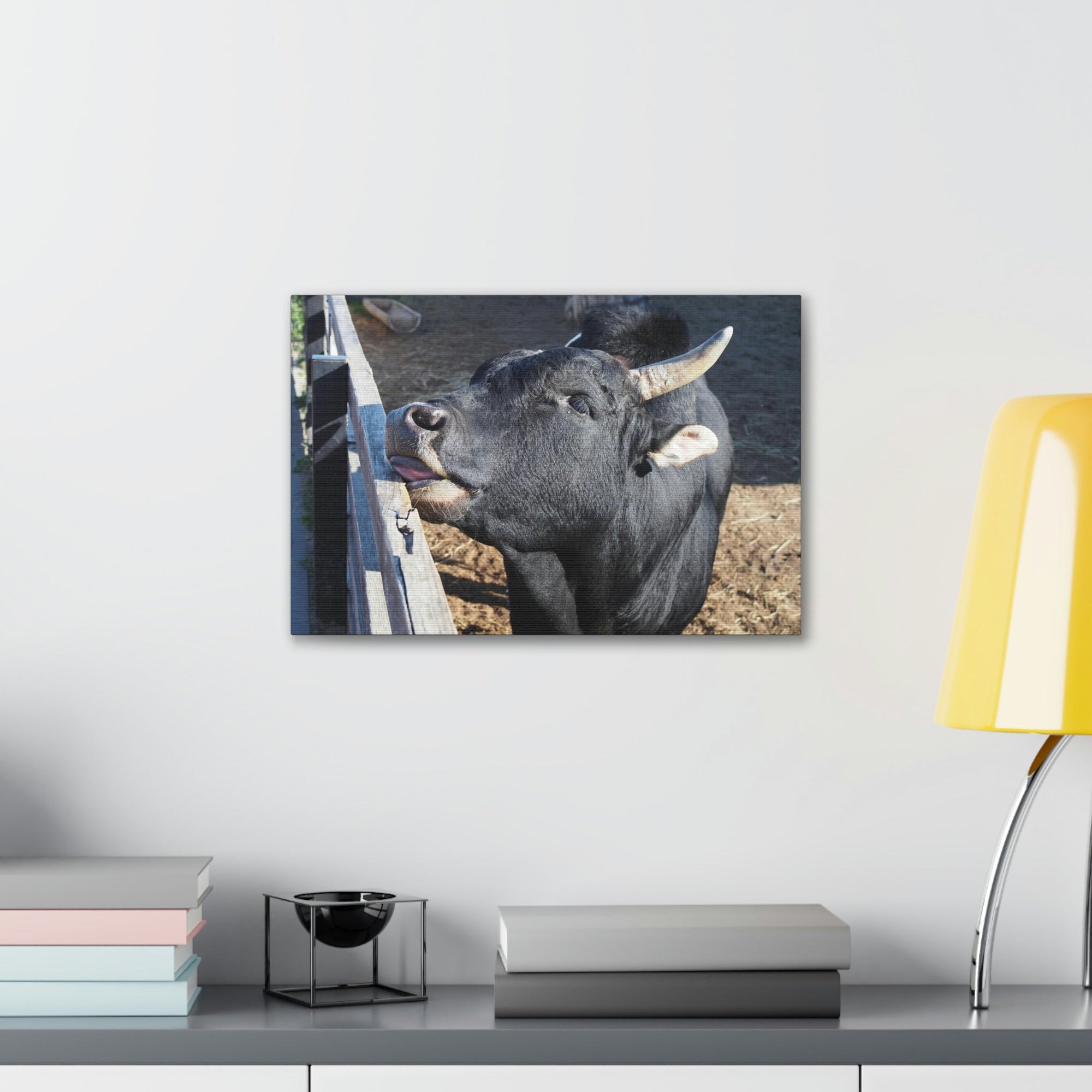 Funny Zebu Silly Zebu Outside Wall Art Ready to Hang Unframed-Express Your Love Gifts