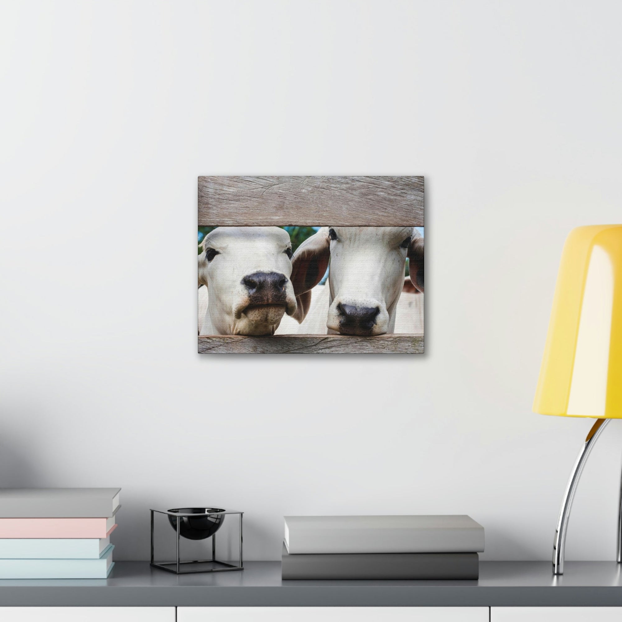 Funny Zebu Silly Zebu Scene Couple Wall Art Ready to Hang Unframed-Express Your Love Gifts