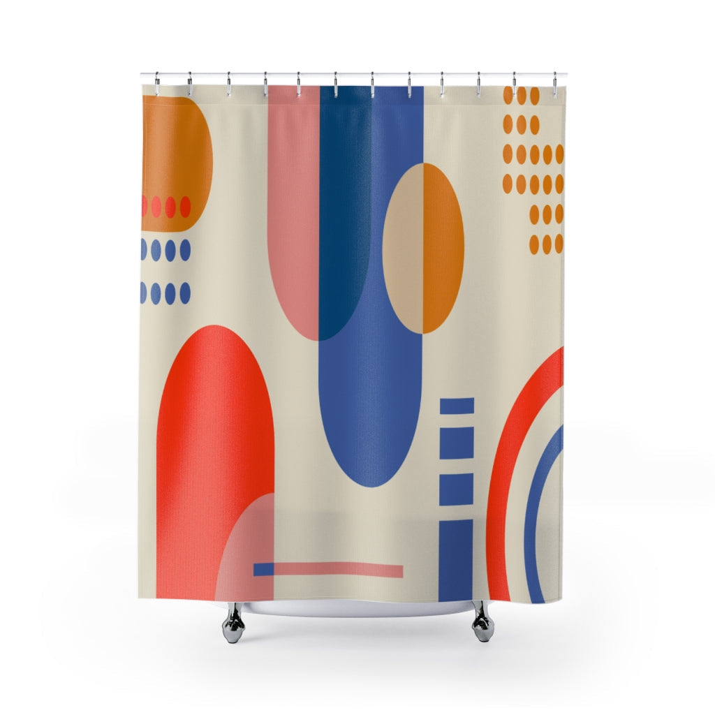Geometric Wallpaper Illustration Stylish Design 71&quot; x 74&quot; Elegant Waterproof Shower Curtain for a Spa-like Bathroom Paradise Exceptional Craftsmanship-Express Your Love Gifts