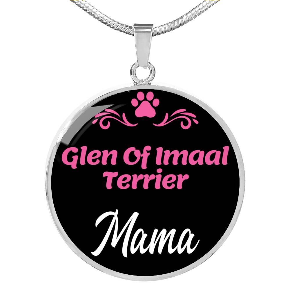 Glen Of Imaal Terrier Mama Necklace Circle Pendant Stainless Steel or 18k Gold 18-22" Dog Mom Pendant-Express Your Love Gifts