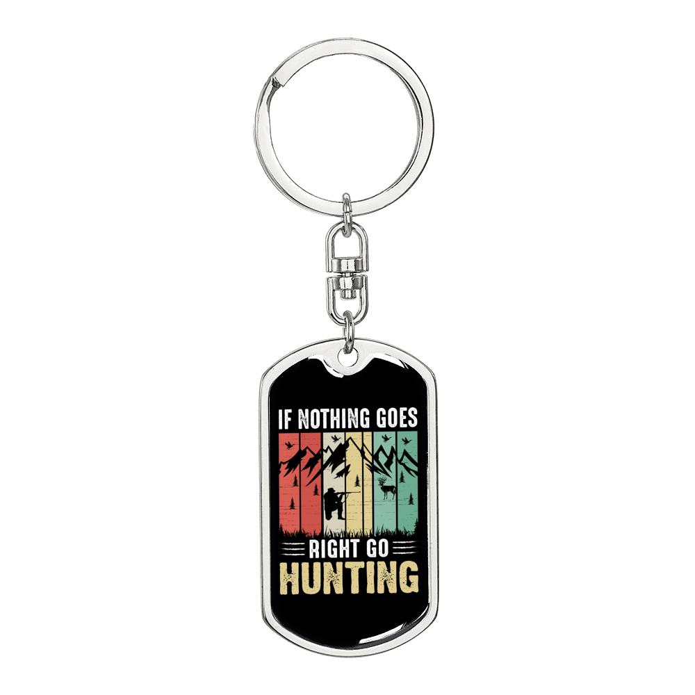 Go Hunter'S Keychain Gift Stainless Steel or 18k Gold Dog Tag Keyring-Express Your Love Gifts