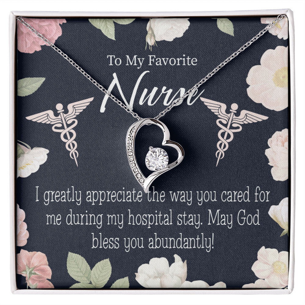 God Bless You Abundantly! Healthcare Medical Worker Nurse Appreciation Gift Forever Necklace w Message Card-Express Your Love Gifts