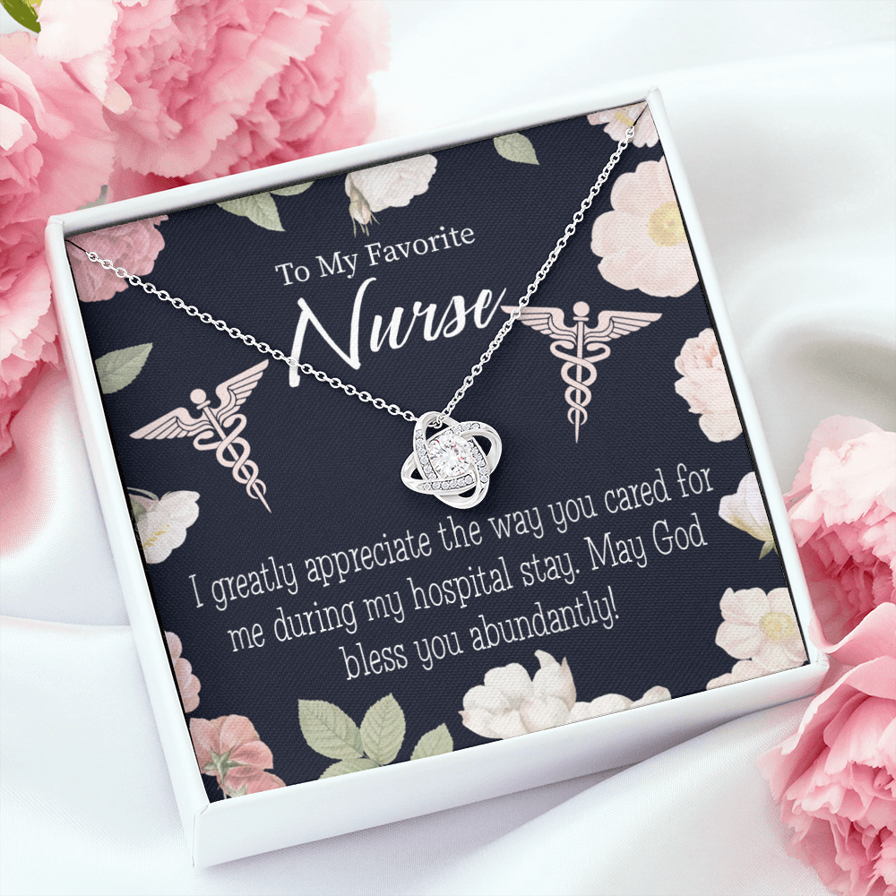 God Bless You Abundantly! Healthcare Medical Worker Nurse Appreciation Gift Infinity Knot Necklace Message Card-Express Your Love Gifts