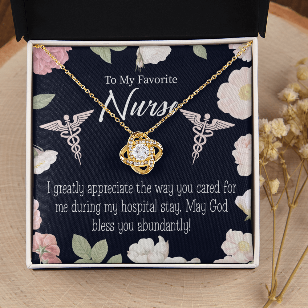 God Bless You Abundantly! Healthcare Medical Worker Nurse Appreciation Gift Infinity Knot Necklace Message Card-Express Your Love Gifts