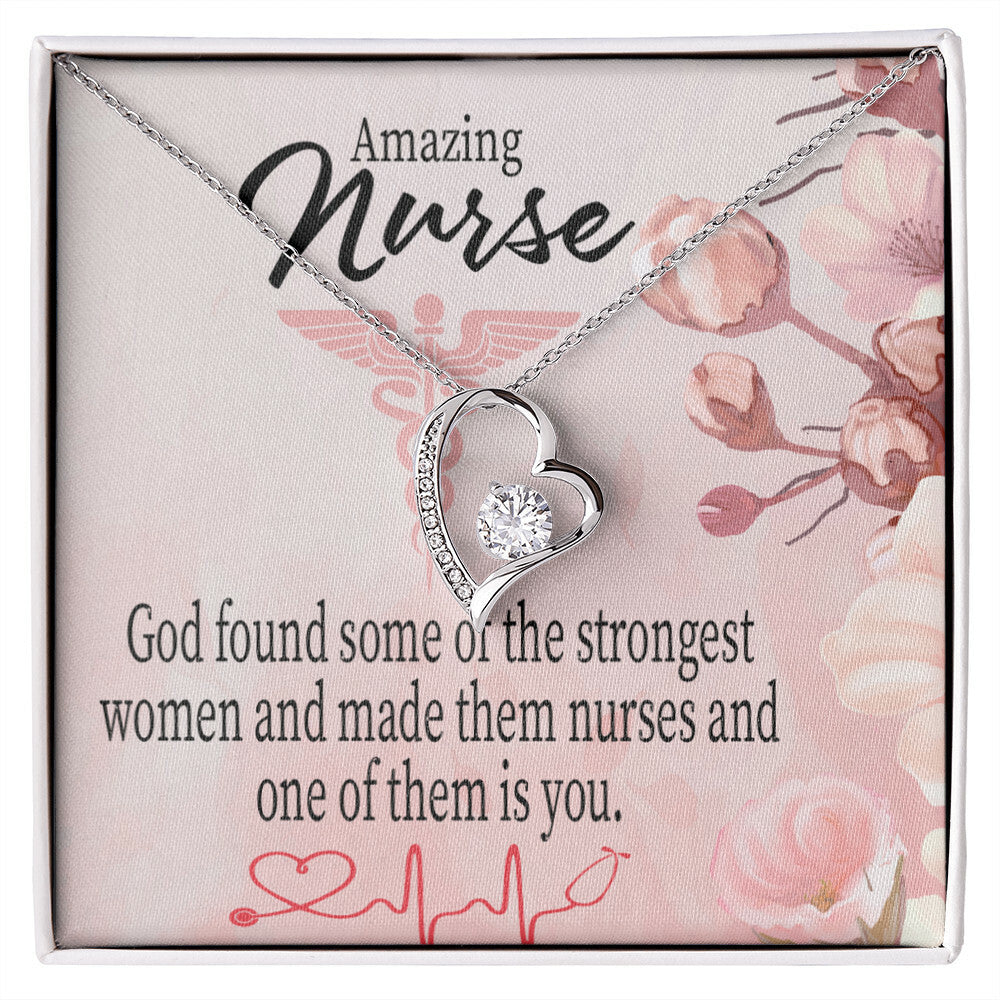 God Made Nurses Healthcare Medical Worker Nurse Appreciation Gift Forever Necklace w Message Card-Express Your Love Gifts