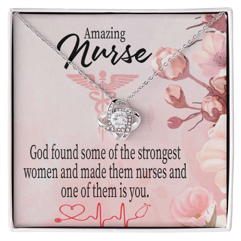 God Made Nurses Healthcare Medical Worker Nurse Appreciation Gift Infinity Knot Necklace Message Card-Express Your Love Gifts