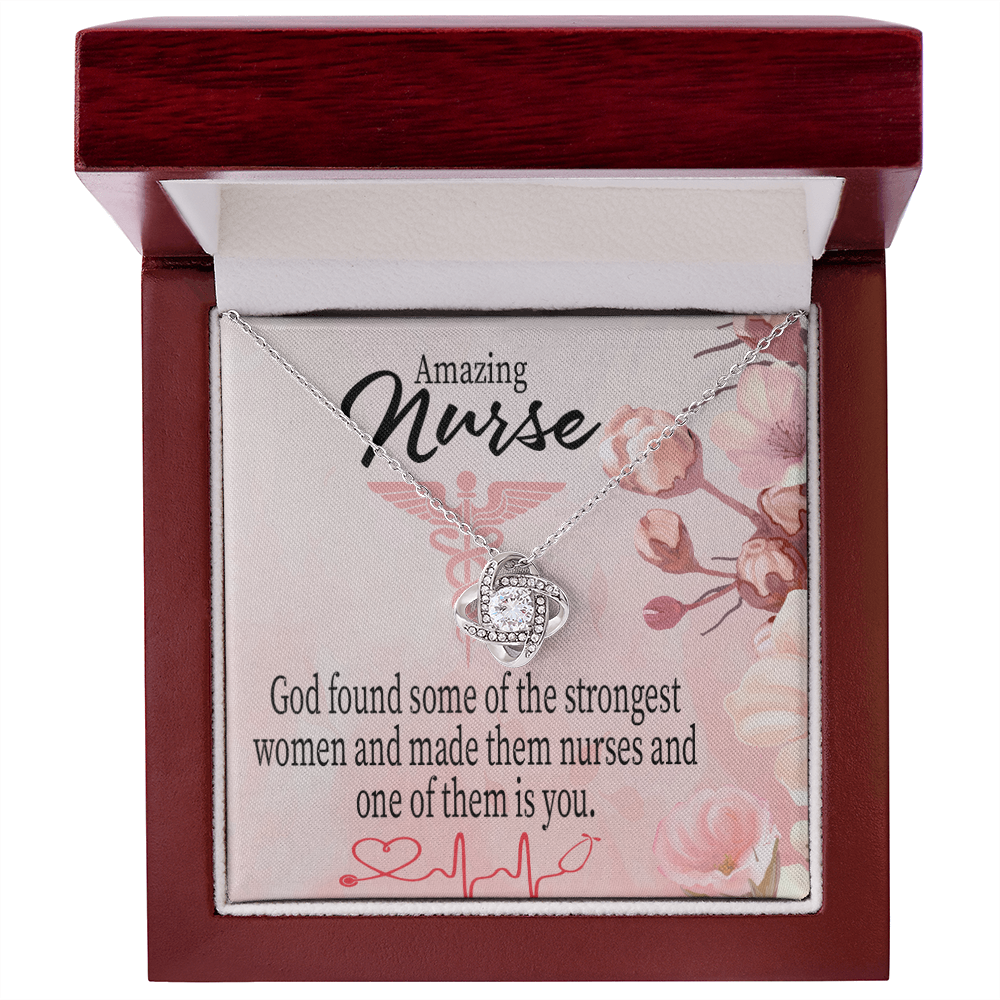 God Made Nurses Healthcare Medical Worker Nurse Appreciation Gift Infinity Knot Necklace Message Card-Express Your Love Gifts