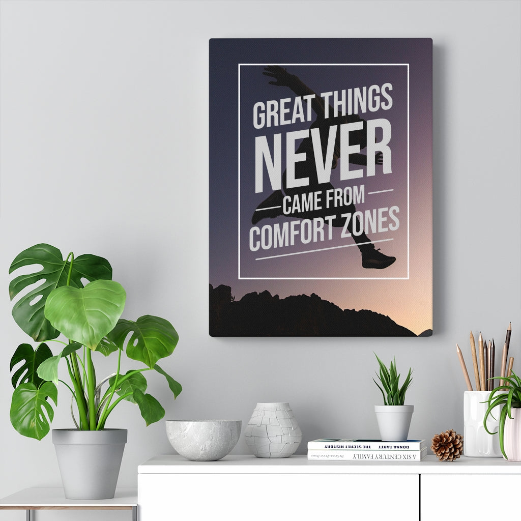 Great Things Never Came From Comfort Zones Motivation Wall Decor for Home Office Gym Inspiring Success Quote Print Ready to Hang Unframed-Express Your Love Gifts