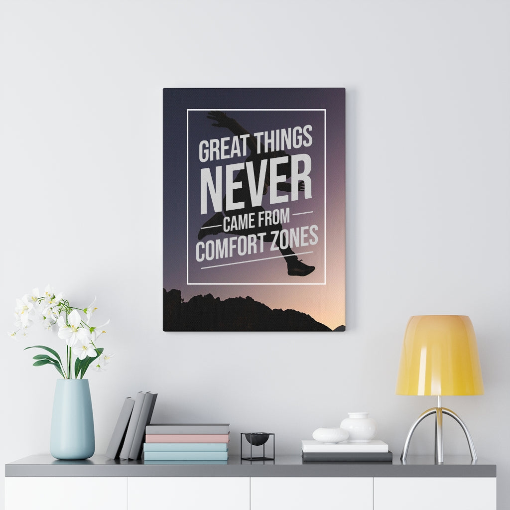 Great Things Never Came From Comfort Zones Motivation Wall Decor for Home Office Gym Inspiring Success Quote Print Ready to Hang Unframed-Express Your Love Gifts