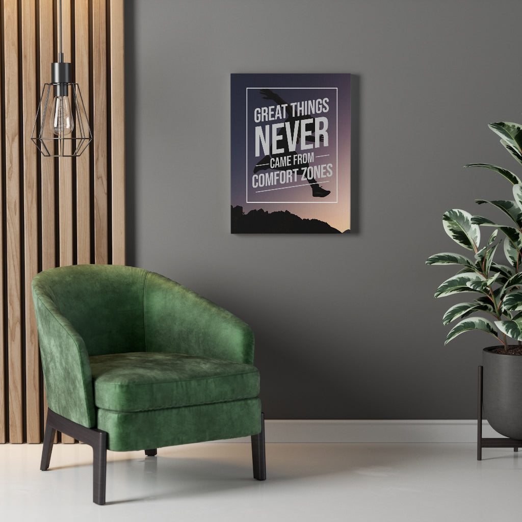 Great Things Never Came From Comfort Zones Motivation Wall Decor for Home Office Gym Inspiring Success Quote Print Ready to Hang Unframed-Express Your Love Gifts